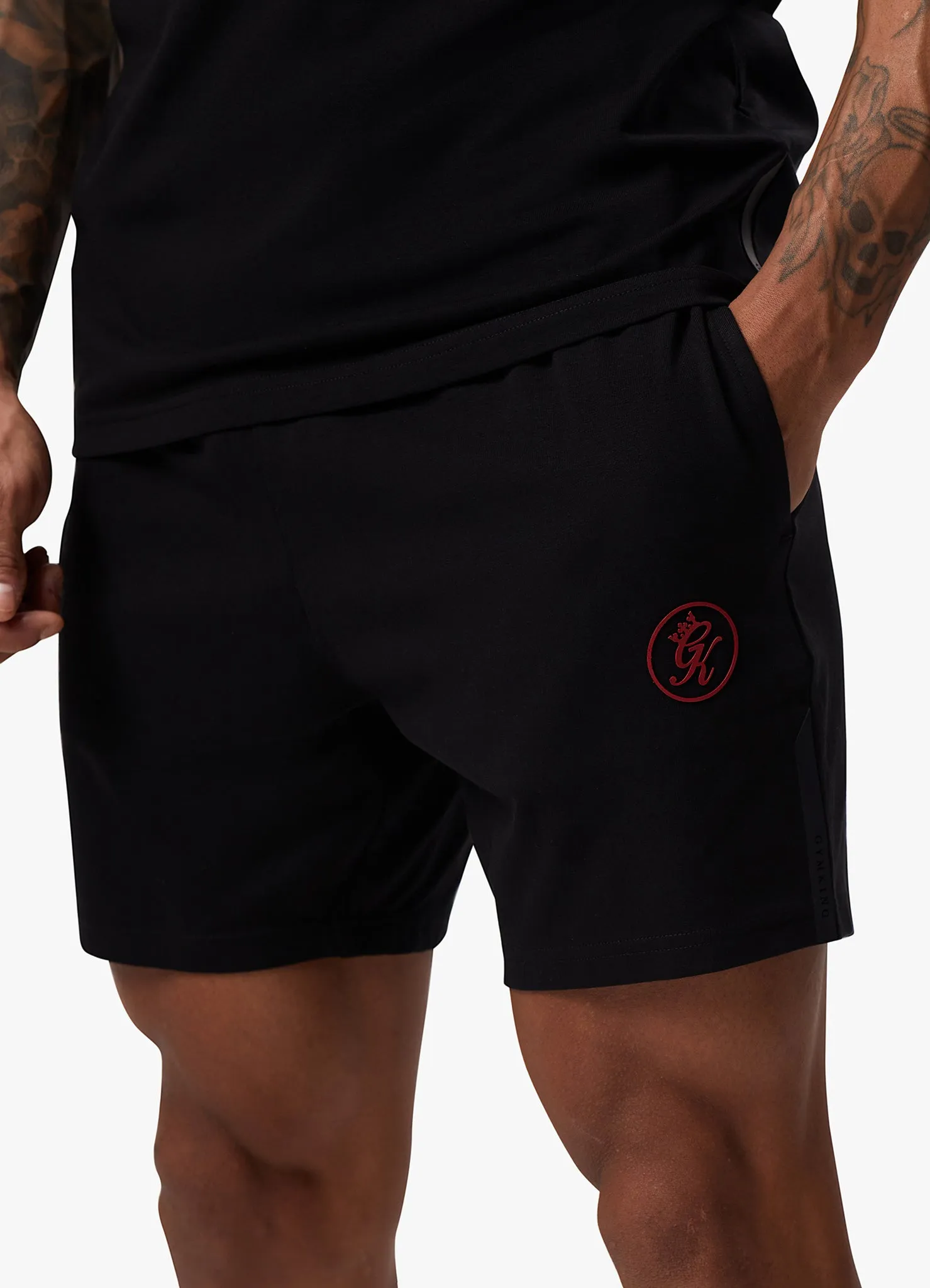 Gym King Pro Logo Jersey Short - Black/Red sold by The Gym King product image thumbnail 3