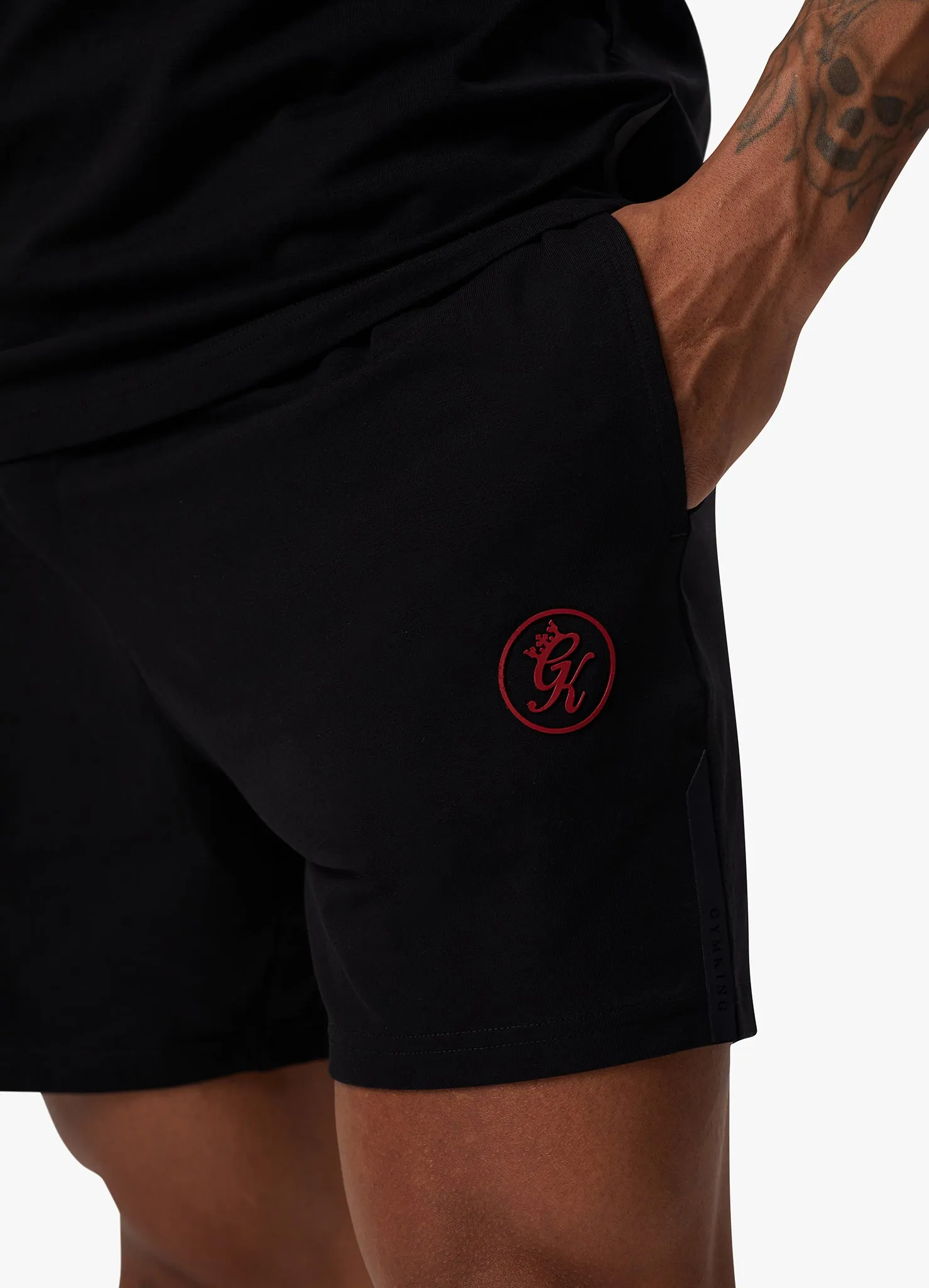 Gym King Pro Logo Jersey Short - Black/Red sold by The Gym King product image thumbnail 5