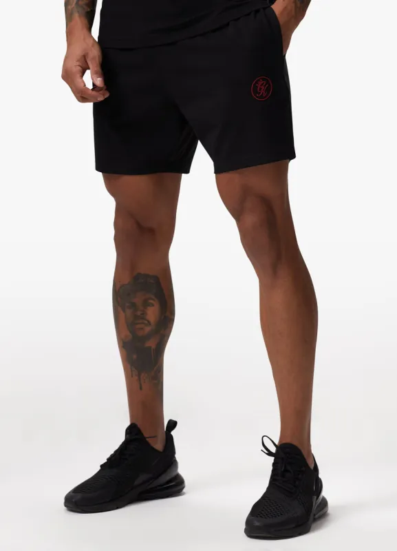 Gym King Pro Logo Jersey Short - Black/Red sold by The Gym King