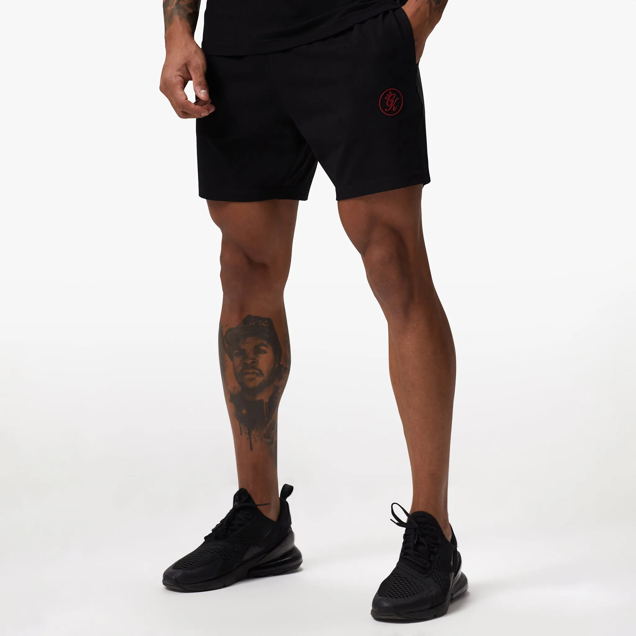 Gym King Pro Logo Jersey Short - Black/Red sold by The Gym King product image thumbnail 2
