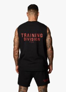 Gym King Training Division Tank - Black/Red sold by The Gym King