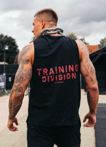 Gym King Training Division Tank - Black/Red sold by The Gym King