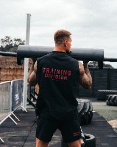 Gym King Training Division Tank - Black/Red sold by The Gym King