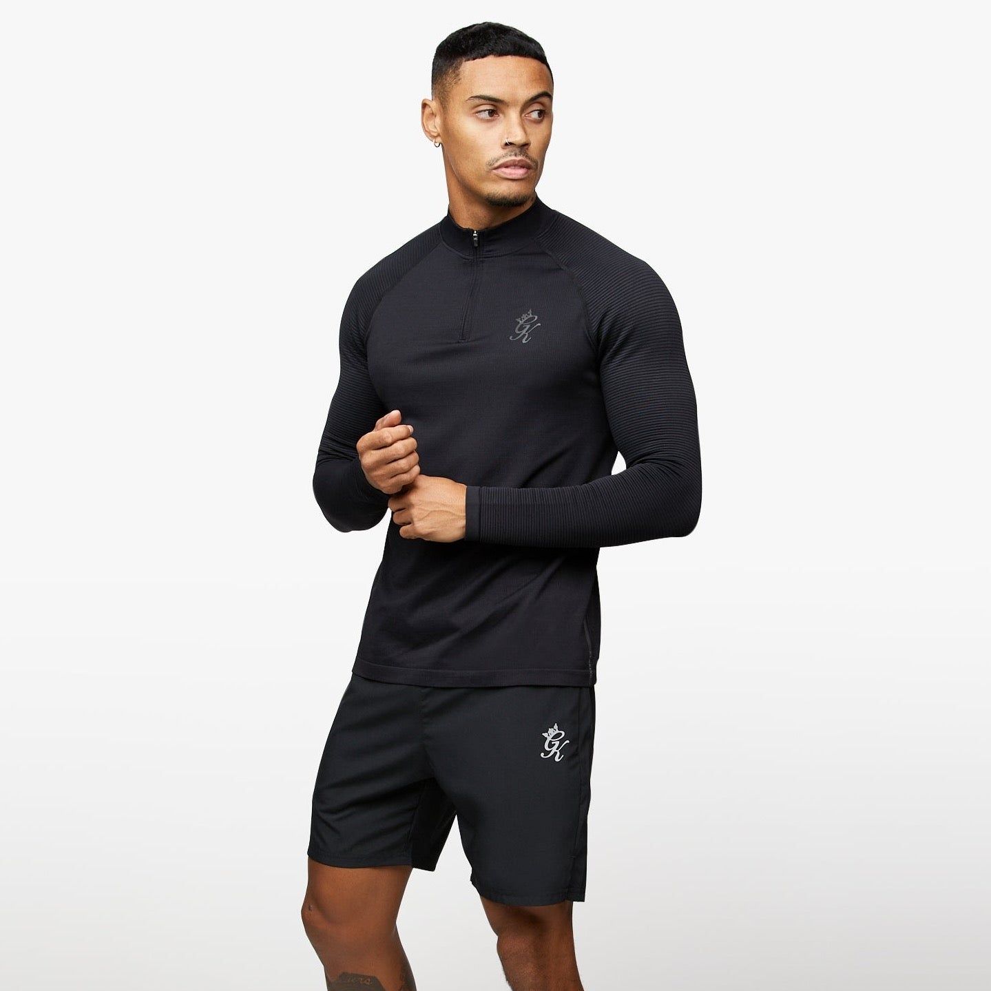 Gym King Sport Seamless Knit ¼ Zip Funnel – Black sold by The Gym King product image thumbnail 2