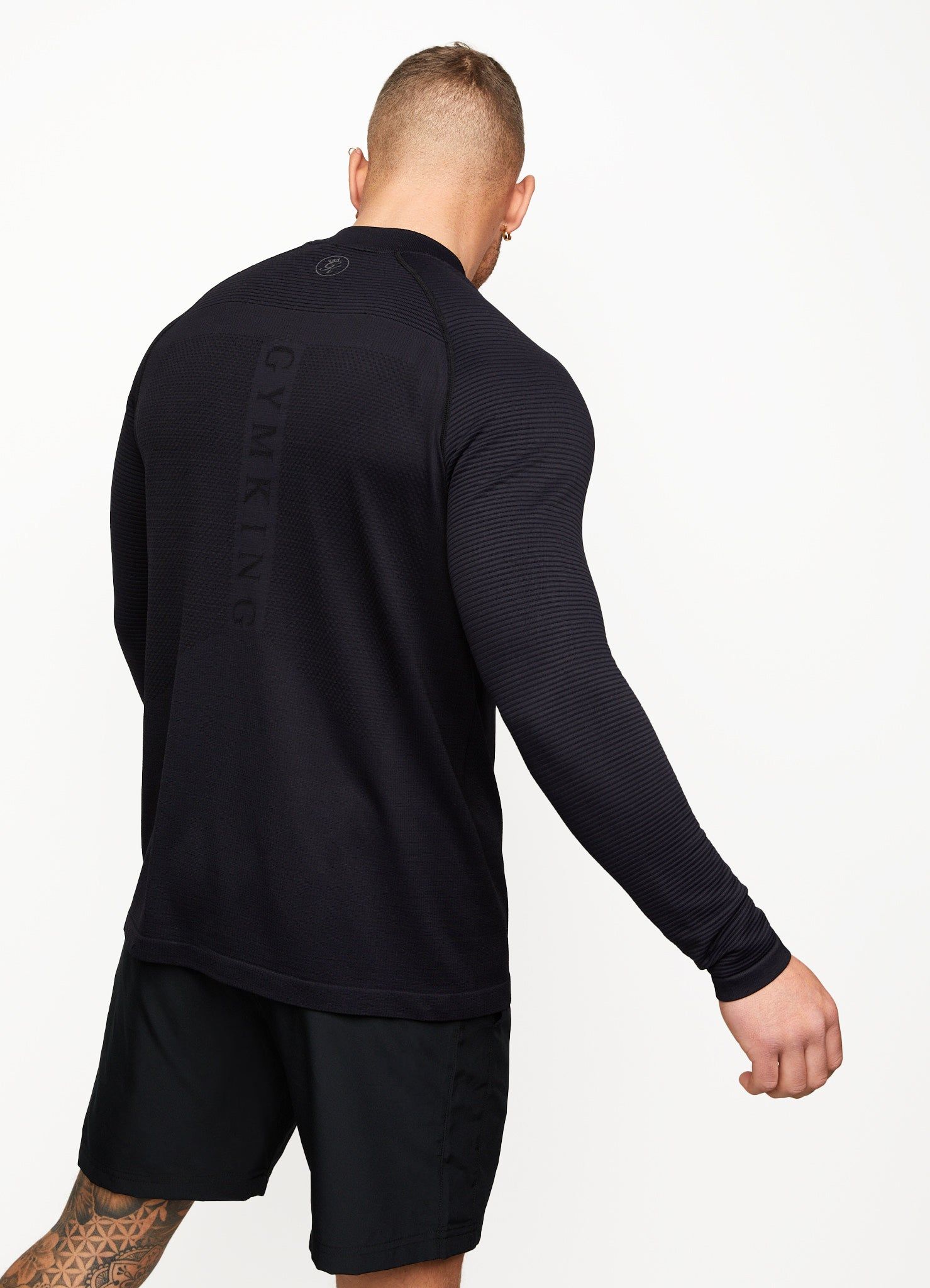 Gym King Sport Seamless Knit ¼ Zip Funnel – Black sold by The Gym King product image thumbnail 5