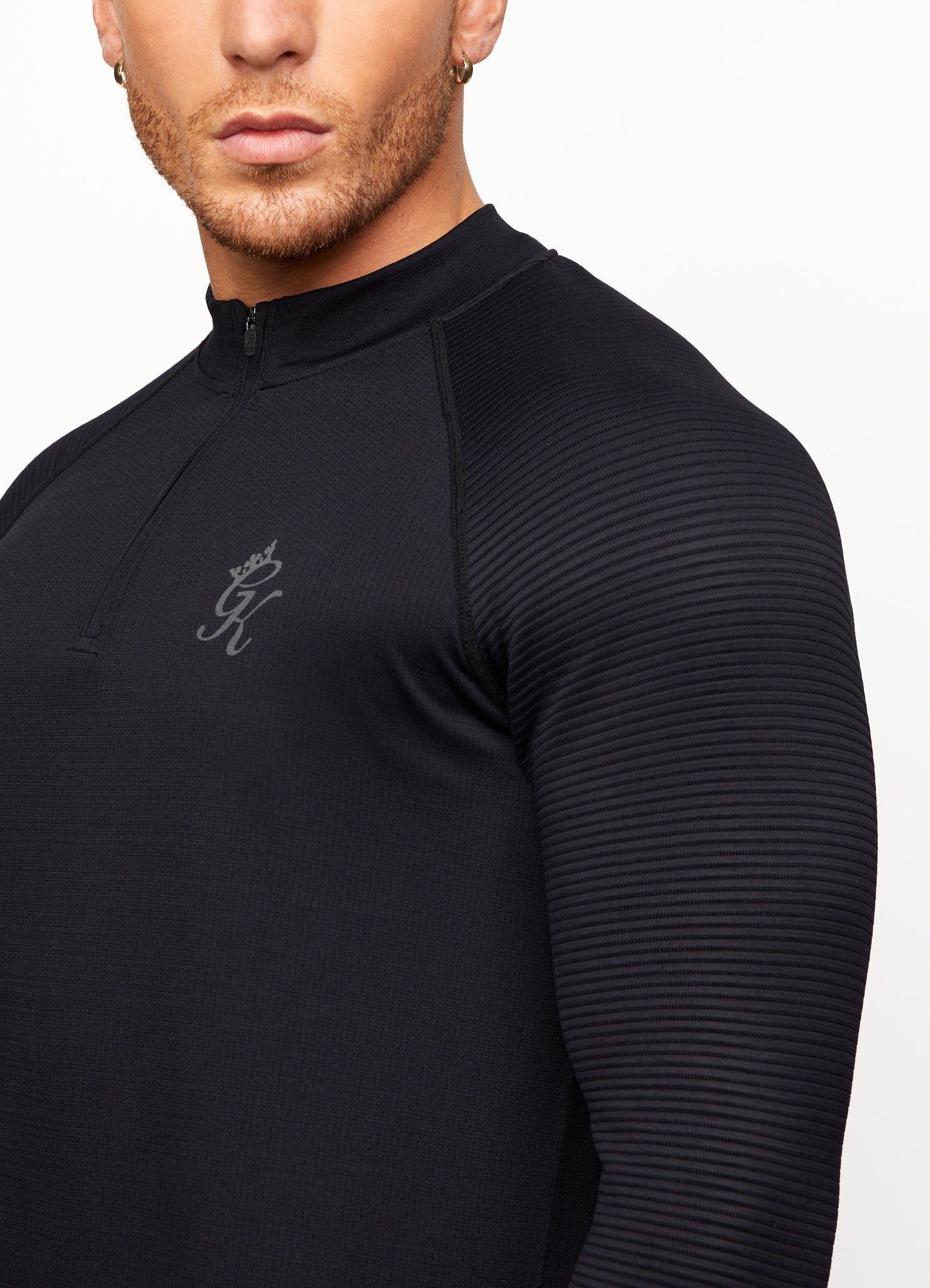 Gym King Sport Seamless Knit ¼ Zip Funnel – Black sold by The Gym King product image thumbnail 14