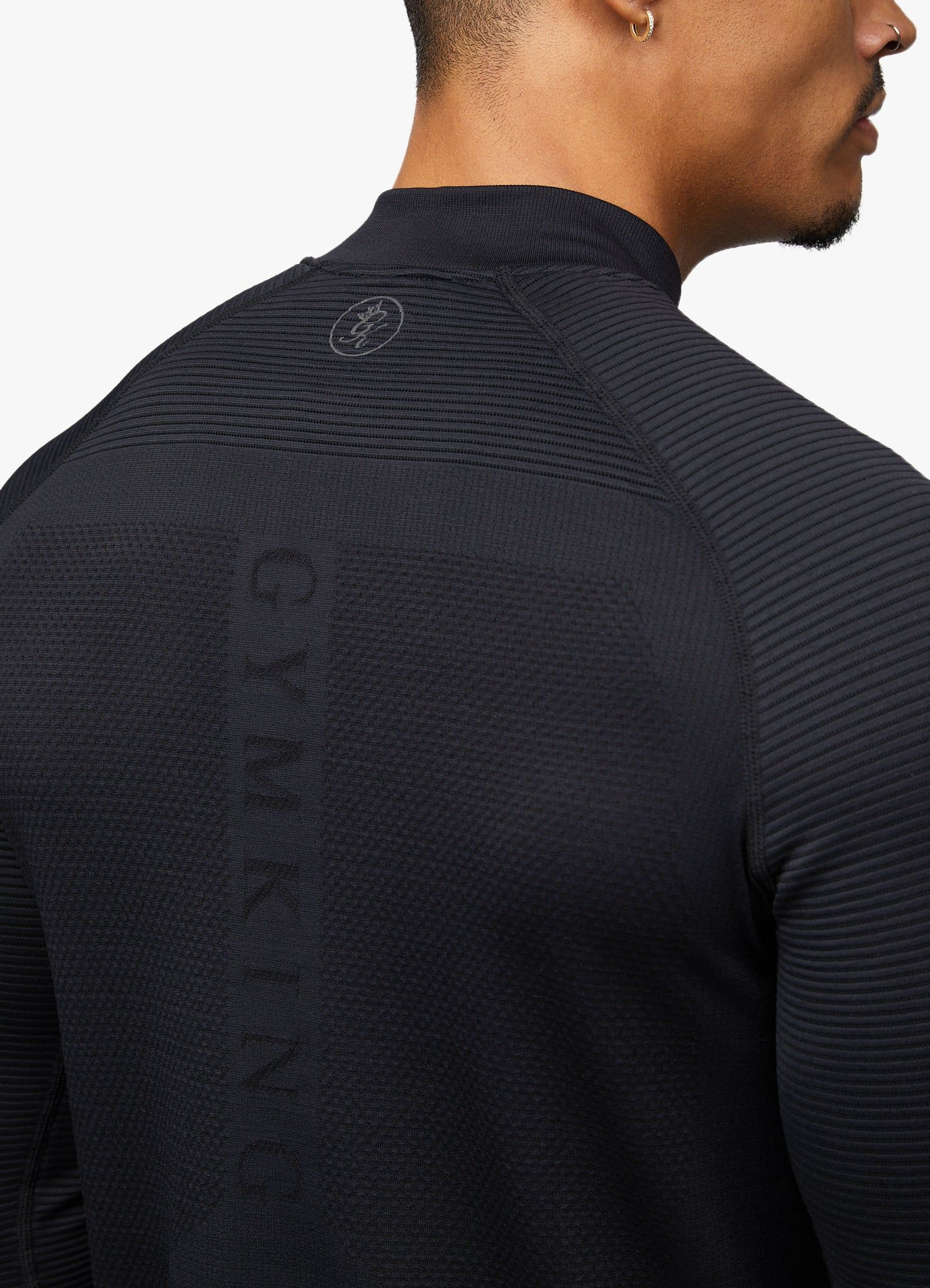 Gym King Sport Seamless Knit ¼ Zip Funnel – Black sold by The Gym King product image thumbnail 3