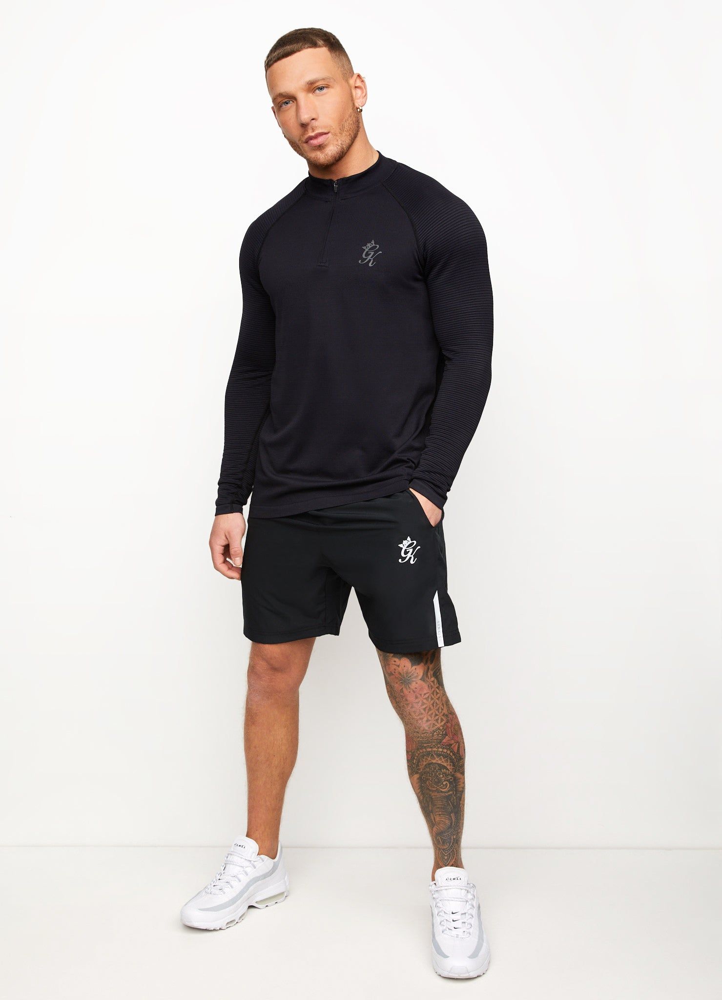 Gym King Sport Seamless Knit ¼ Zip Funnel – Black sold by The Gym King product image thumbnail 13