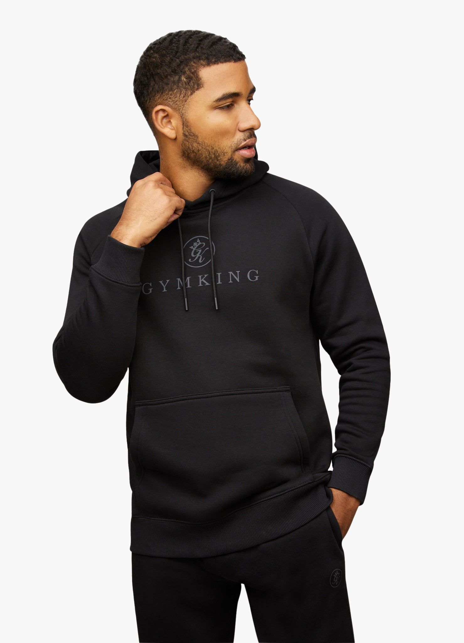 Gym King Pro Logo Hood - Black/Black sold by The Gym King product image thumbnail 9