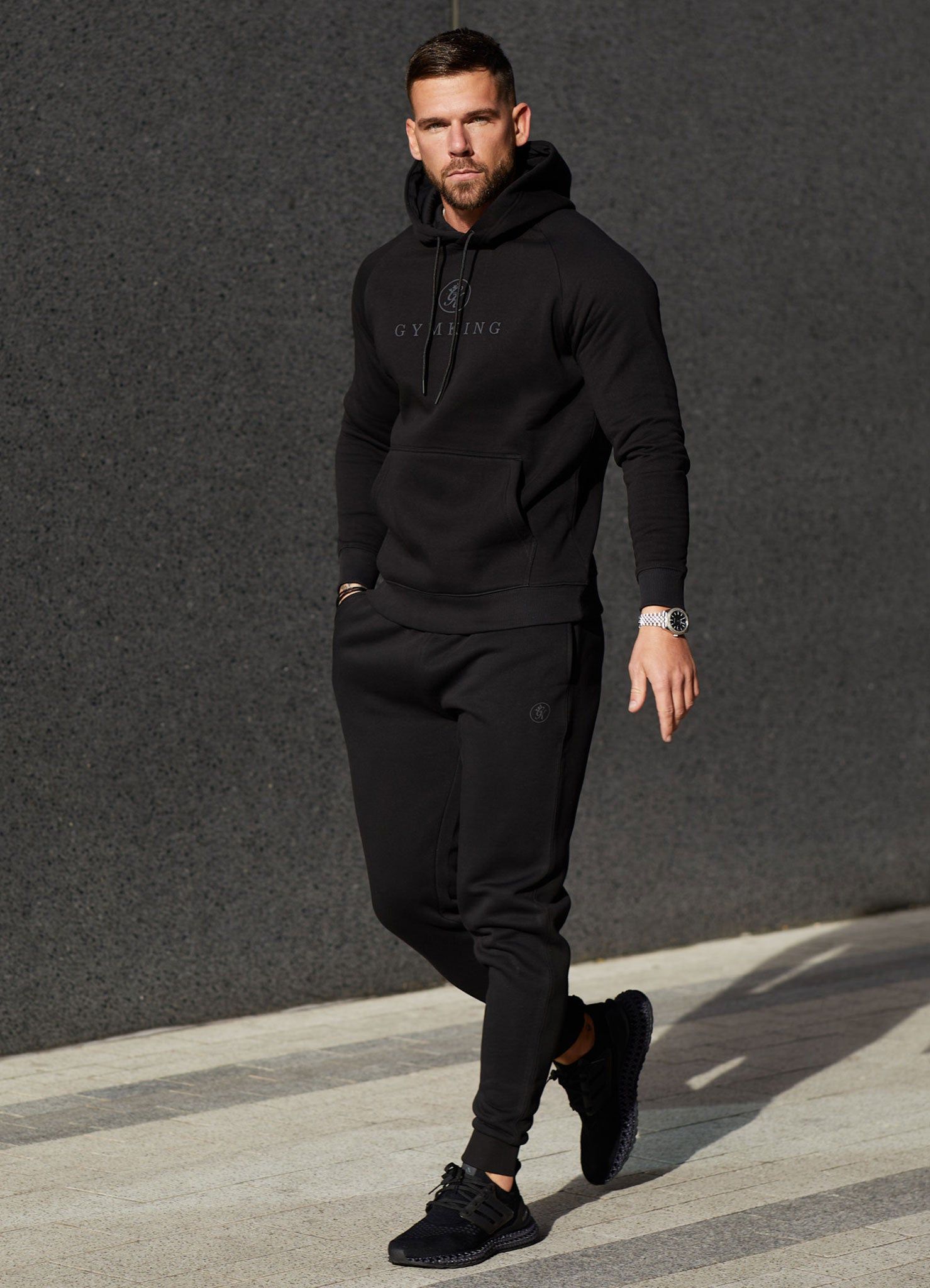 Gym King Pro Logo Hood - Black/Black sold by The Gym King product image thumbnail 4