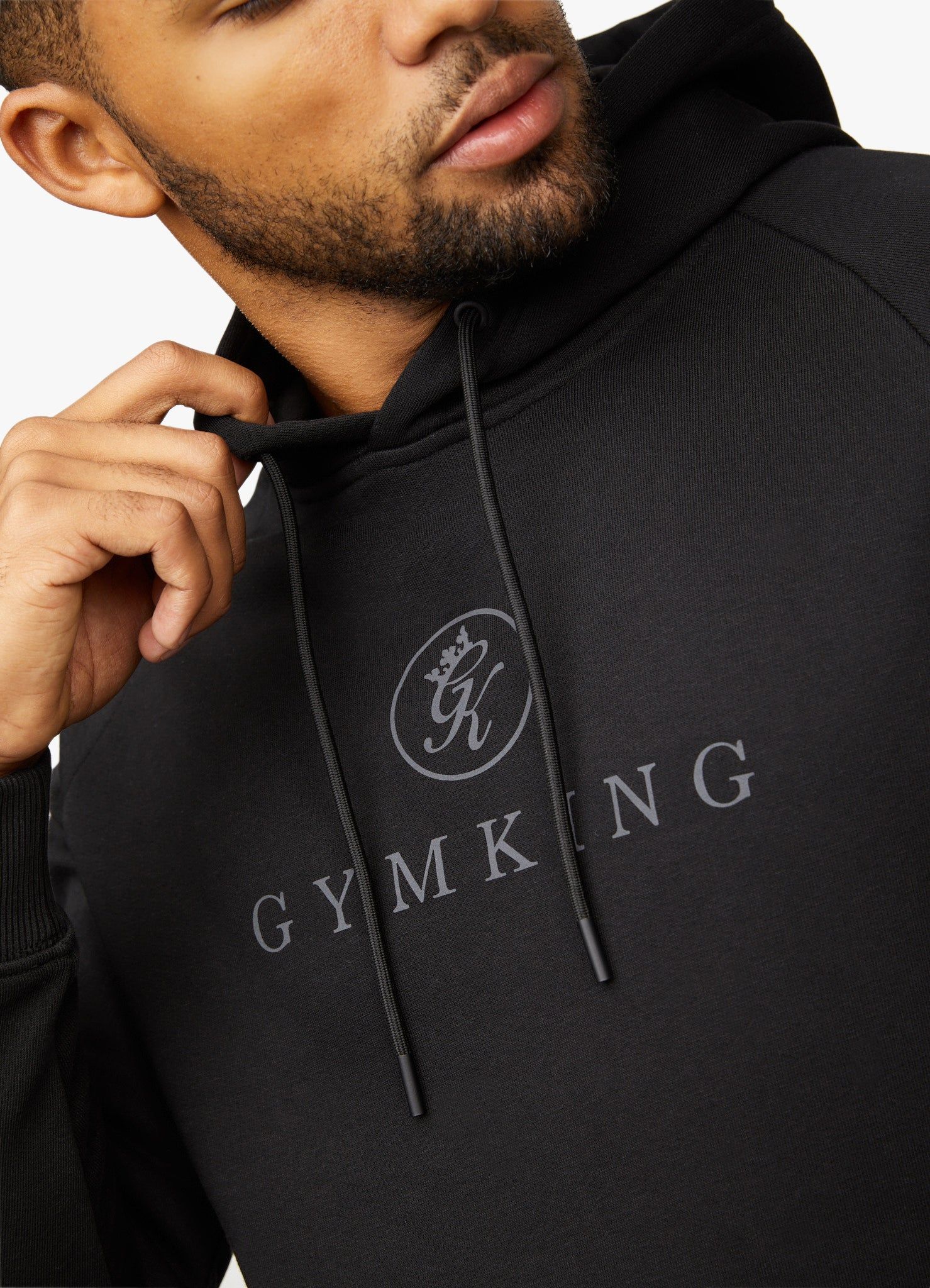 Gym King Pro Logo Hood - Black/Black sold by The Gym King product image thumbnail 5