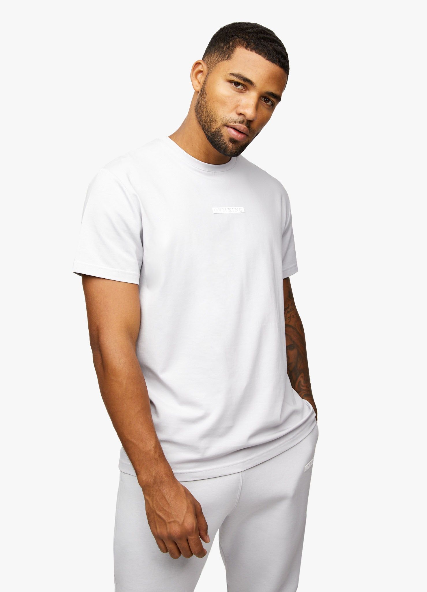 Gym King Box Logo Tee - Light Grey sold by The Gym King product image thumbnail 5