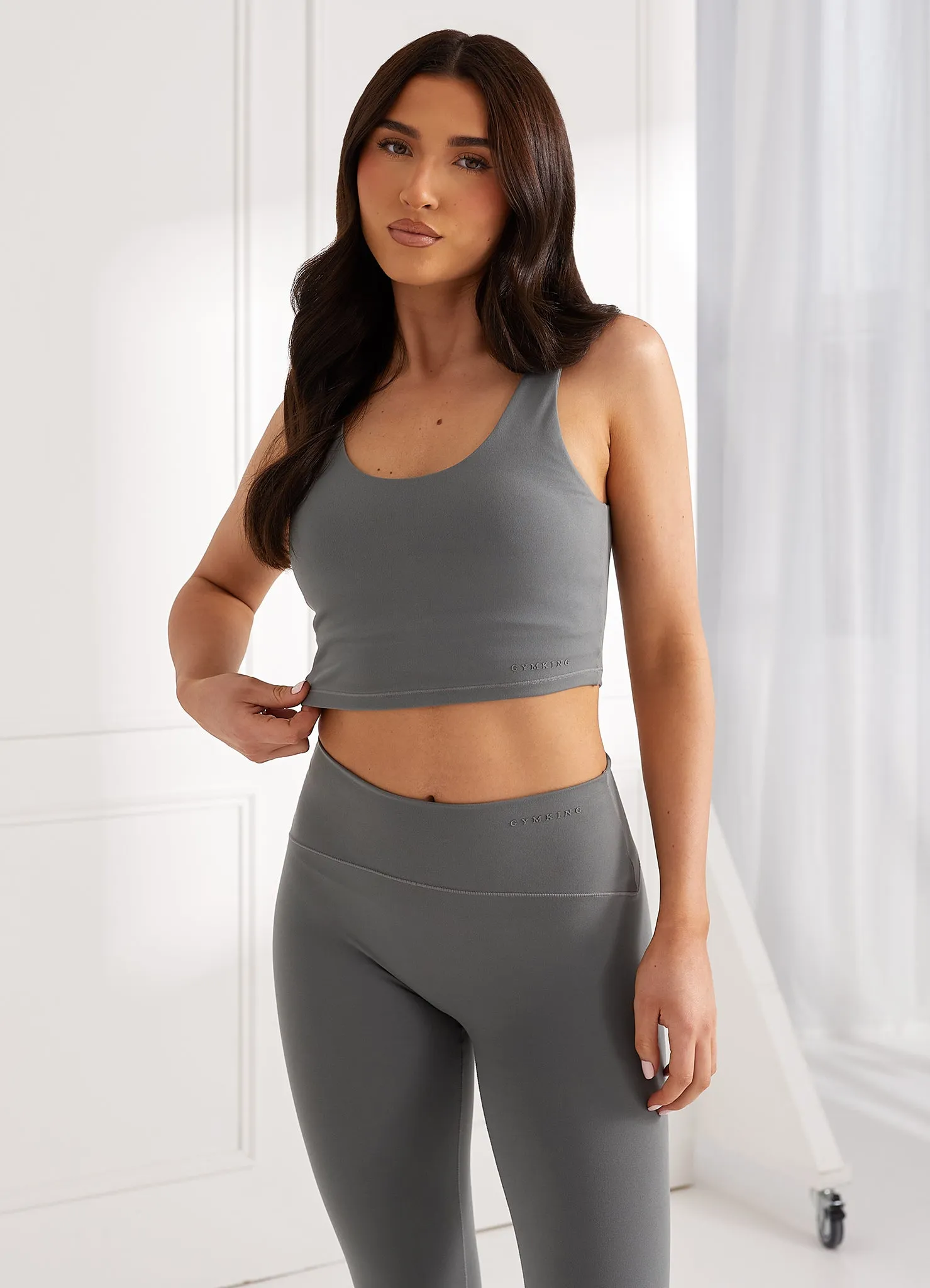 Gym King Peach Luxe Tank - Dark Sage Luxe sold by The Gym King product image thumbnail 4