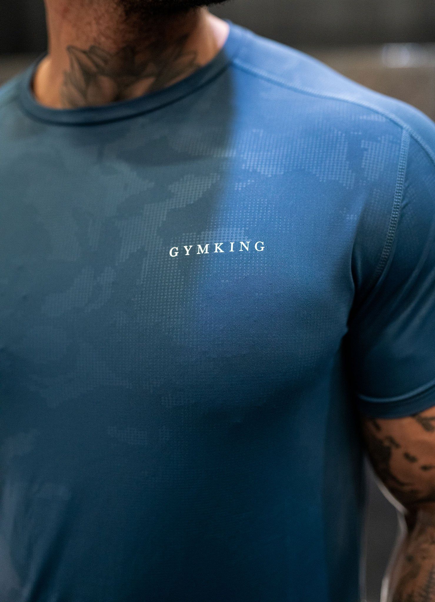 Gym King Debossed Camo SS Tee - Moonlight Blue sold by The Gym King product image thumbnail 4