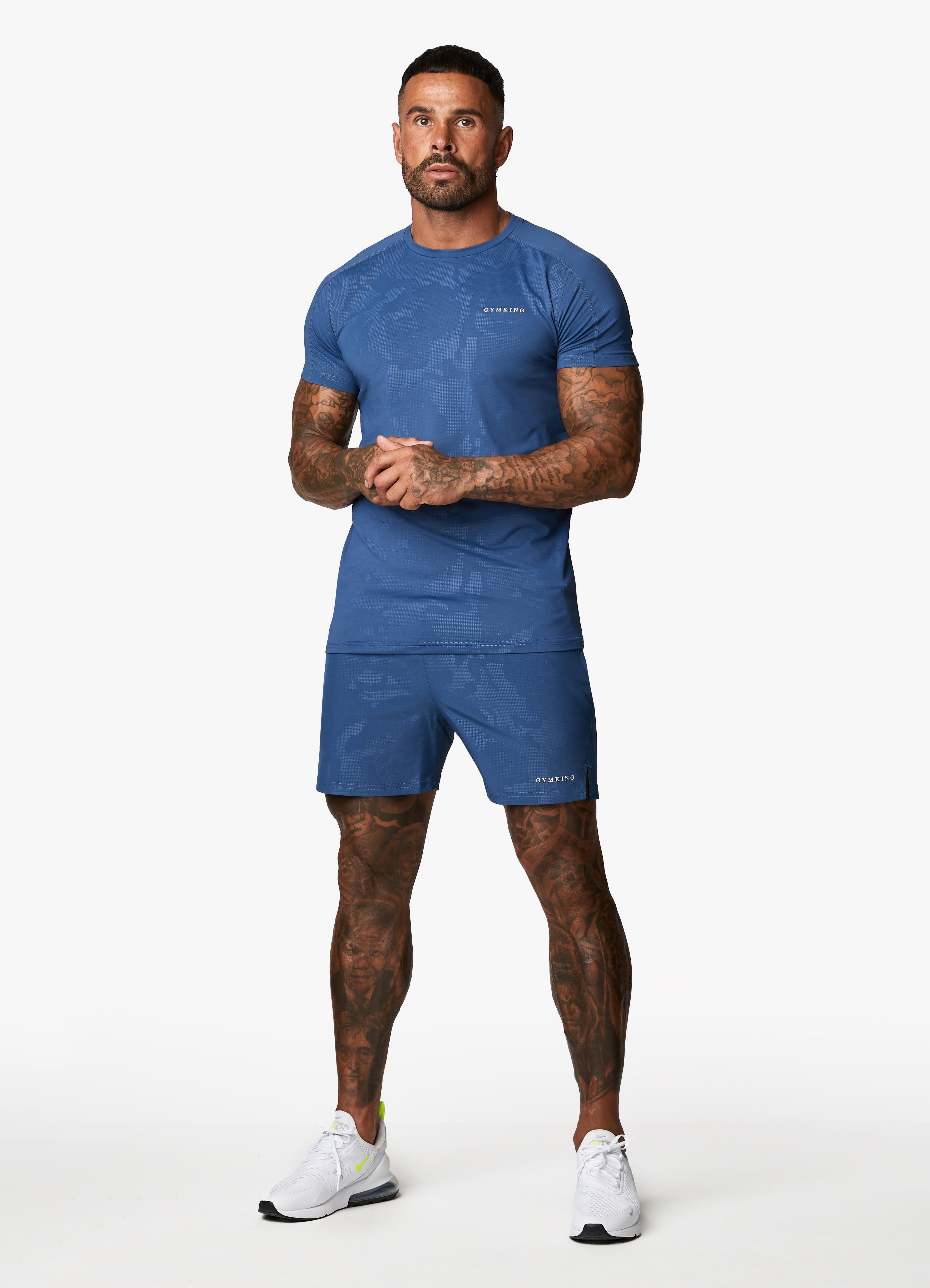 Gym King Debossed Camo SS Tee - Moonlight Blue sold by The Gym King product image thumbnail 5