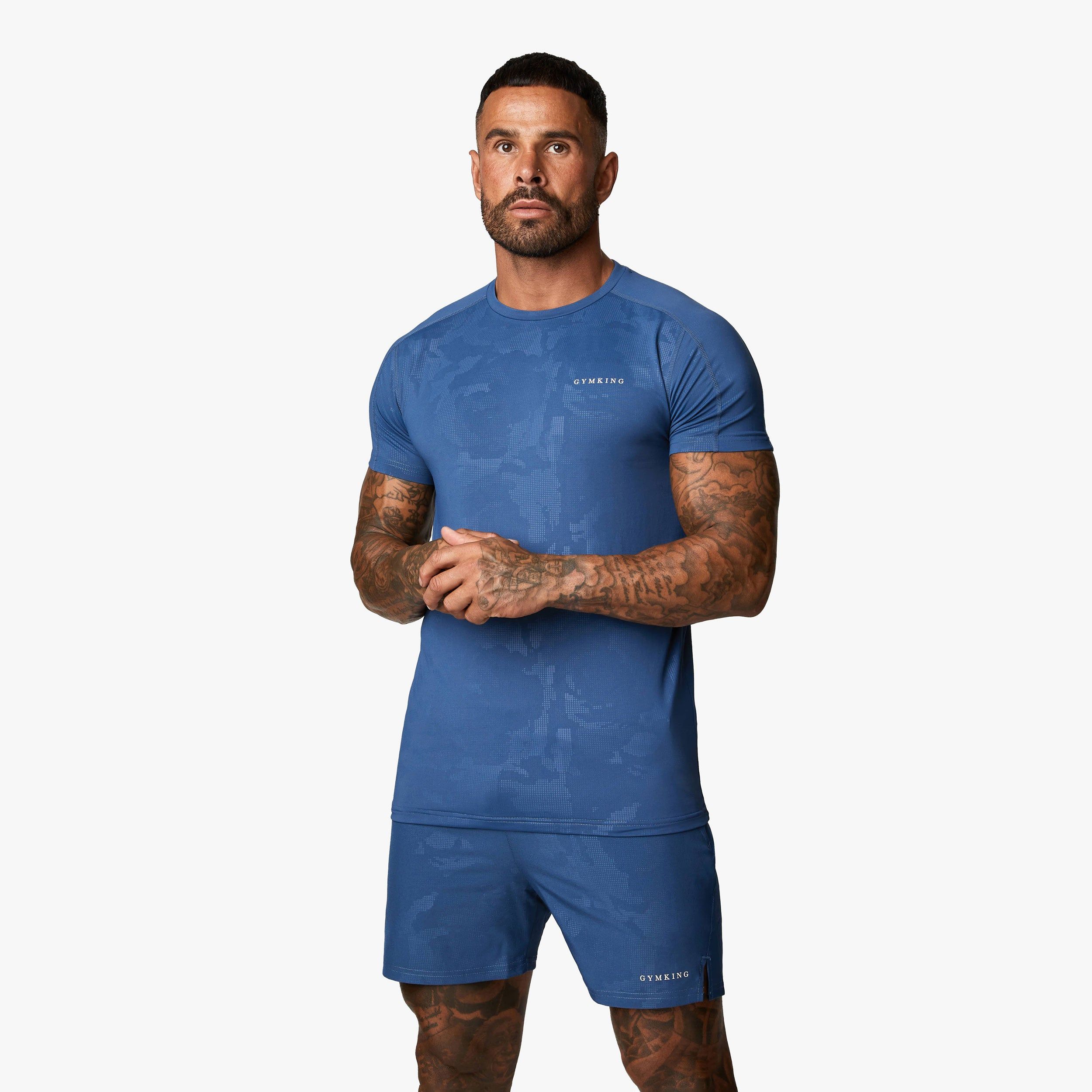 Gym King Debossed Camo SS Tee - Moonlight Blue sold by The Gym King product image thumbnail 2