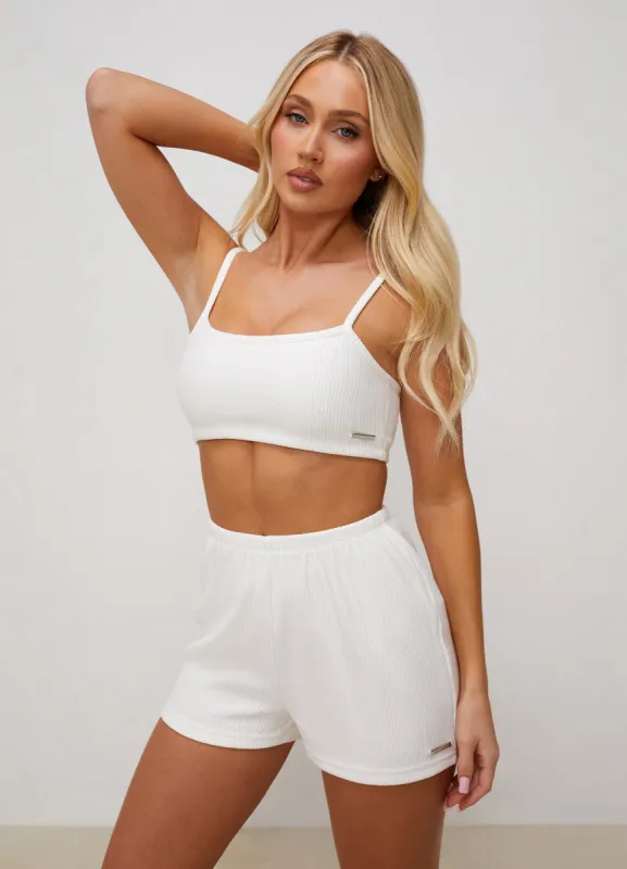 Gym King Signature Rib Bralette - Milk White sold by The Gym King
