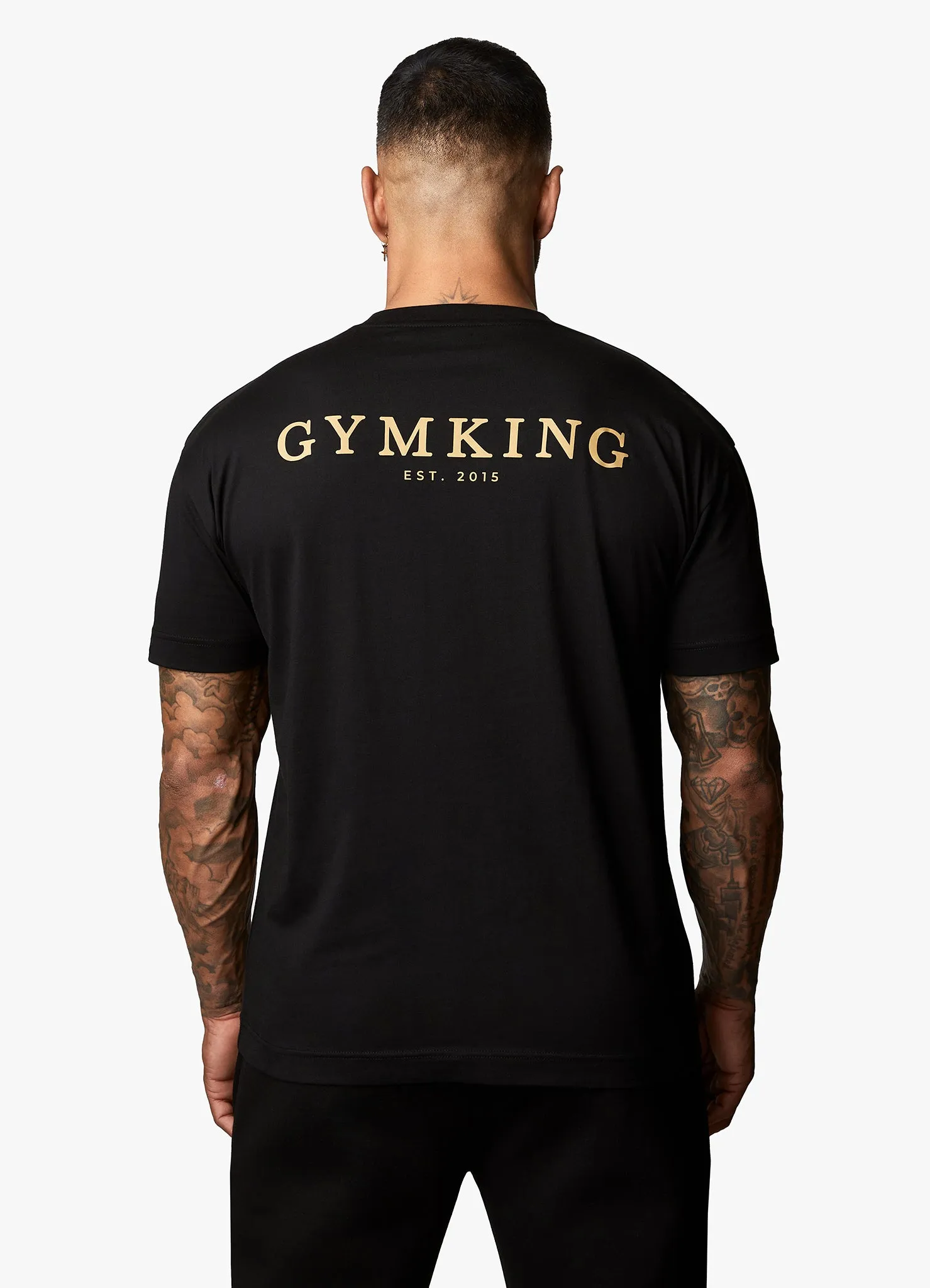 Gym King Oversized Logo T-shirt - Black/Gold sold by The Gym King