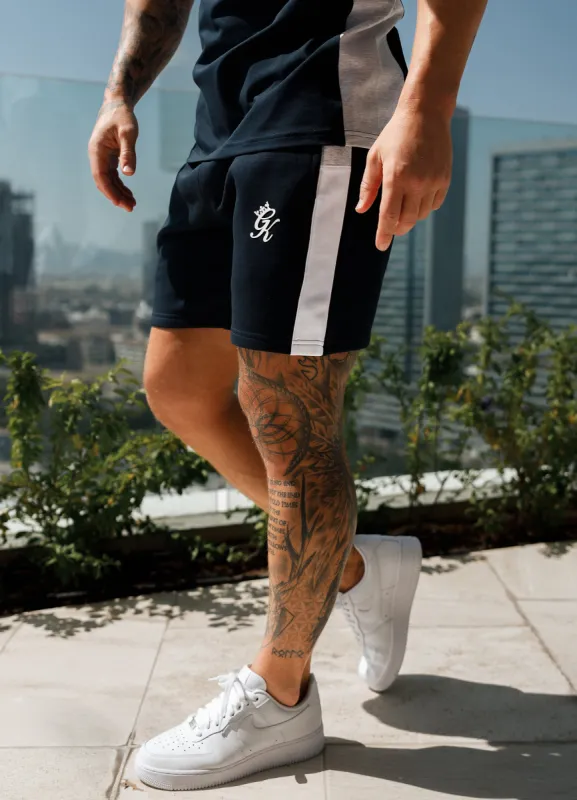 Gym King Contrast Panel Fleece Short - Navy/White sold by The Gym King