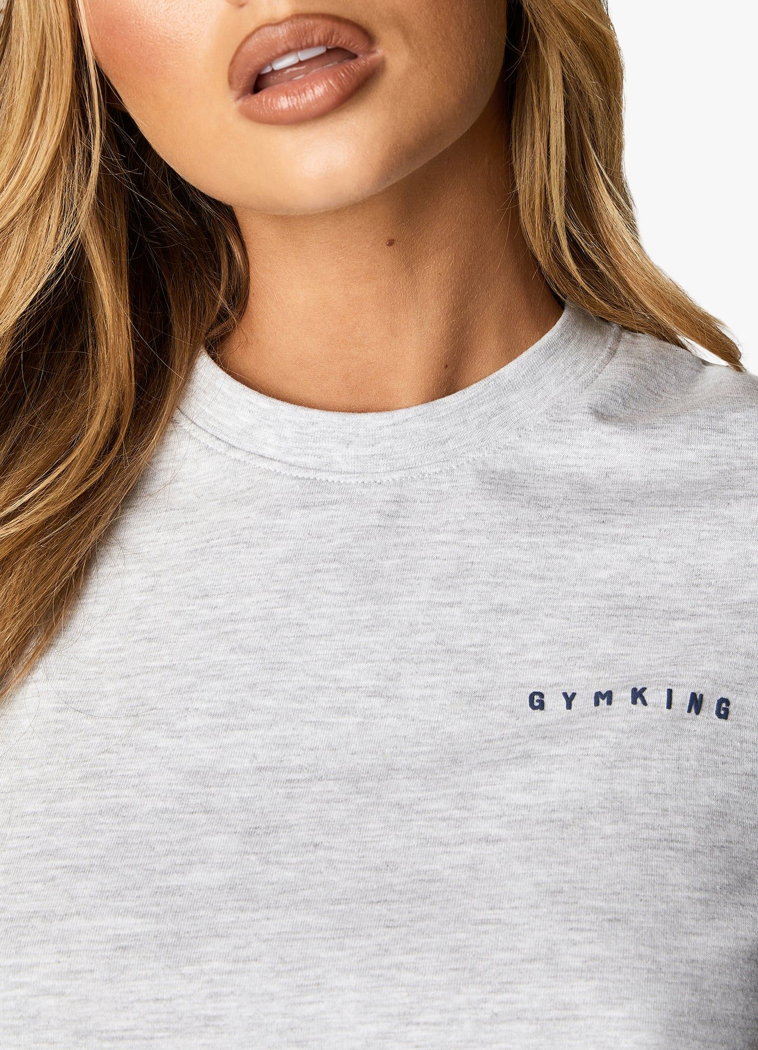 Gym King Powered By Belief BF Tee - Snow Marl sold by The Gym King product image thumbnail 5