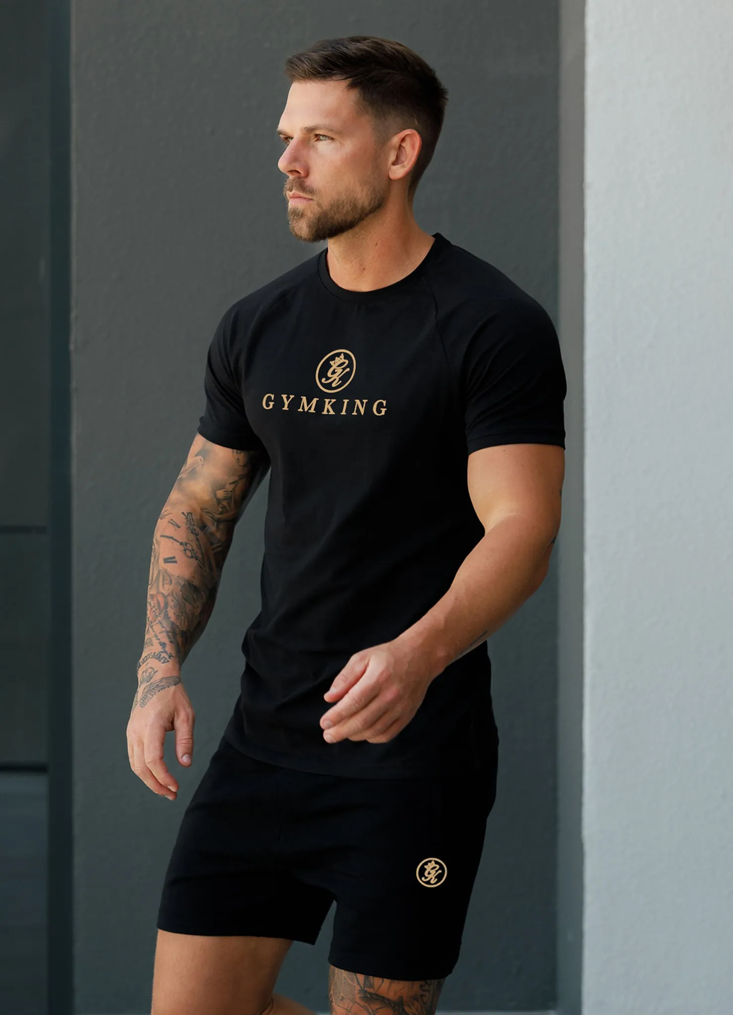 Gym King Pro Tee - Black/Gold sold by The Gym King