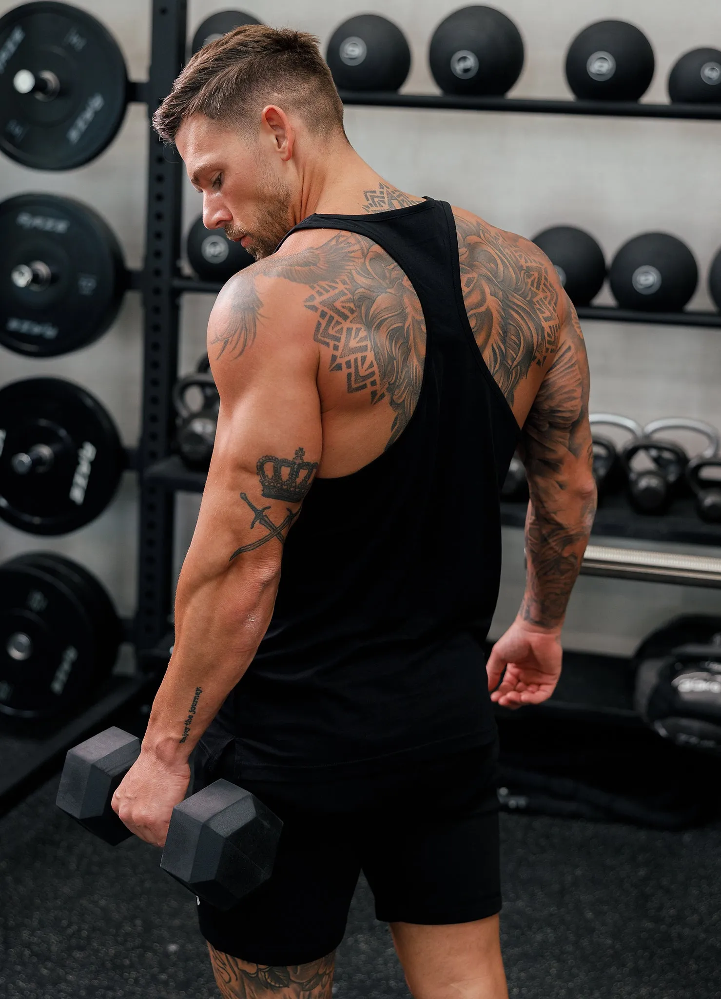 Gym King Fundamental Stringer Jersey Vest - Black sold by The Gym King product image thumbnail 3