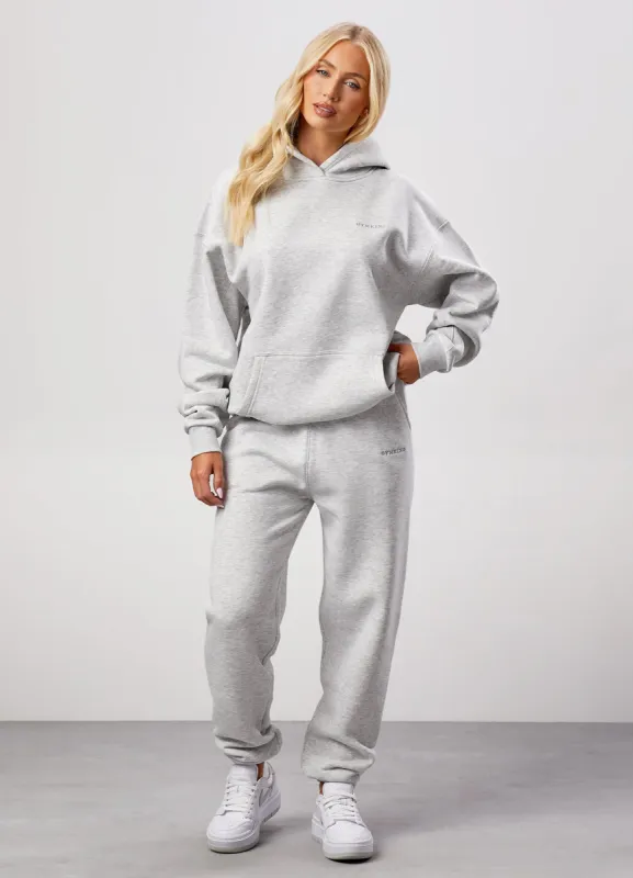 Gym King 365 Relaxed Fit Fleece Hoodie & Jogger - Snow Marl sold by The Gym King