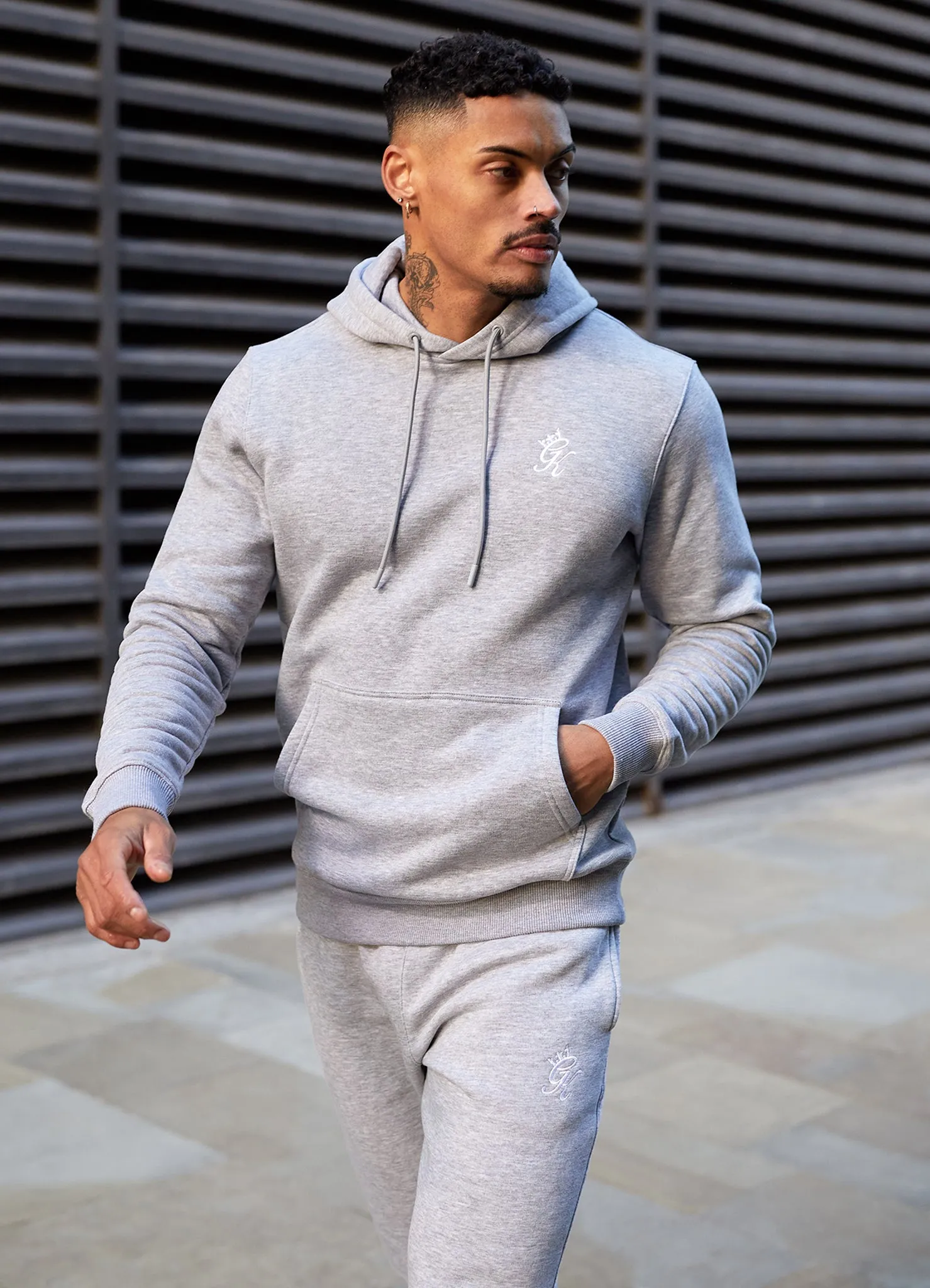 Gym King Fundamental Fleece Hood Tracksuit - Grey Marl sold by The Gym King product image thumbnail 3
