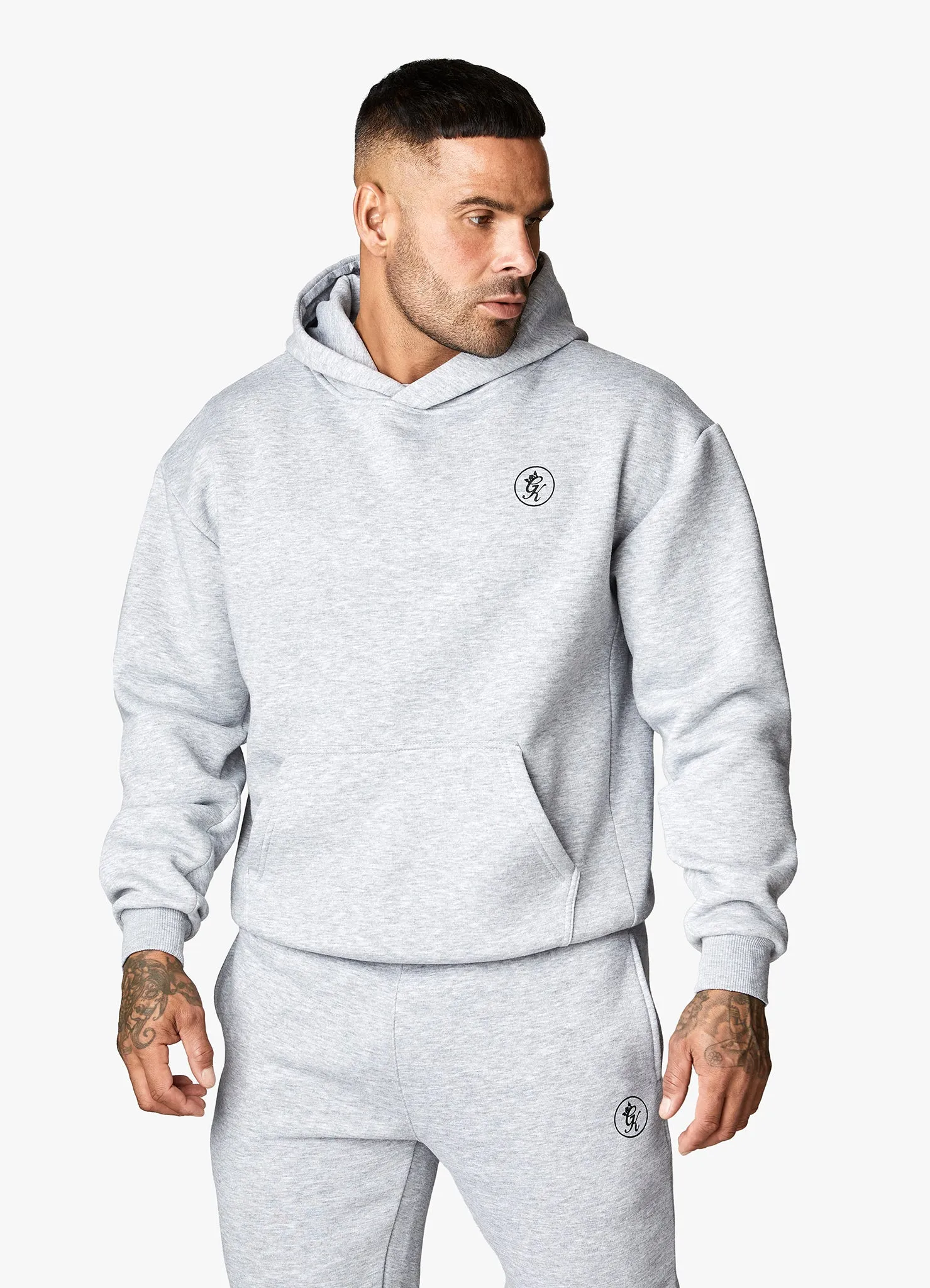 Gym King Nothing Beats Belief Hood - Light Grey Marl sold by The Gym King product image thumbnail 3