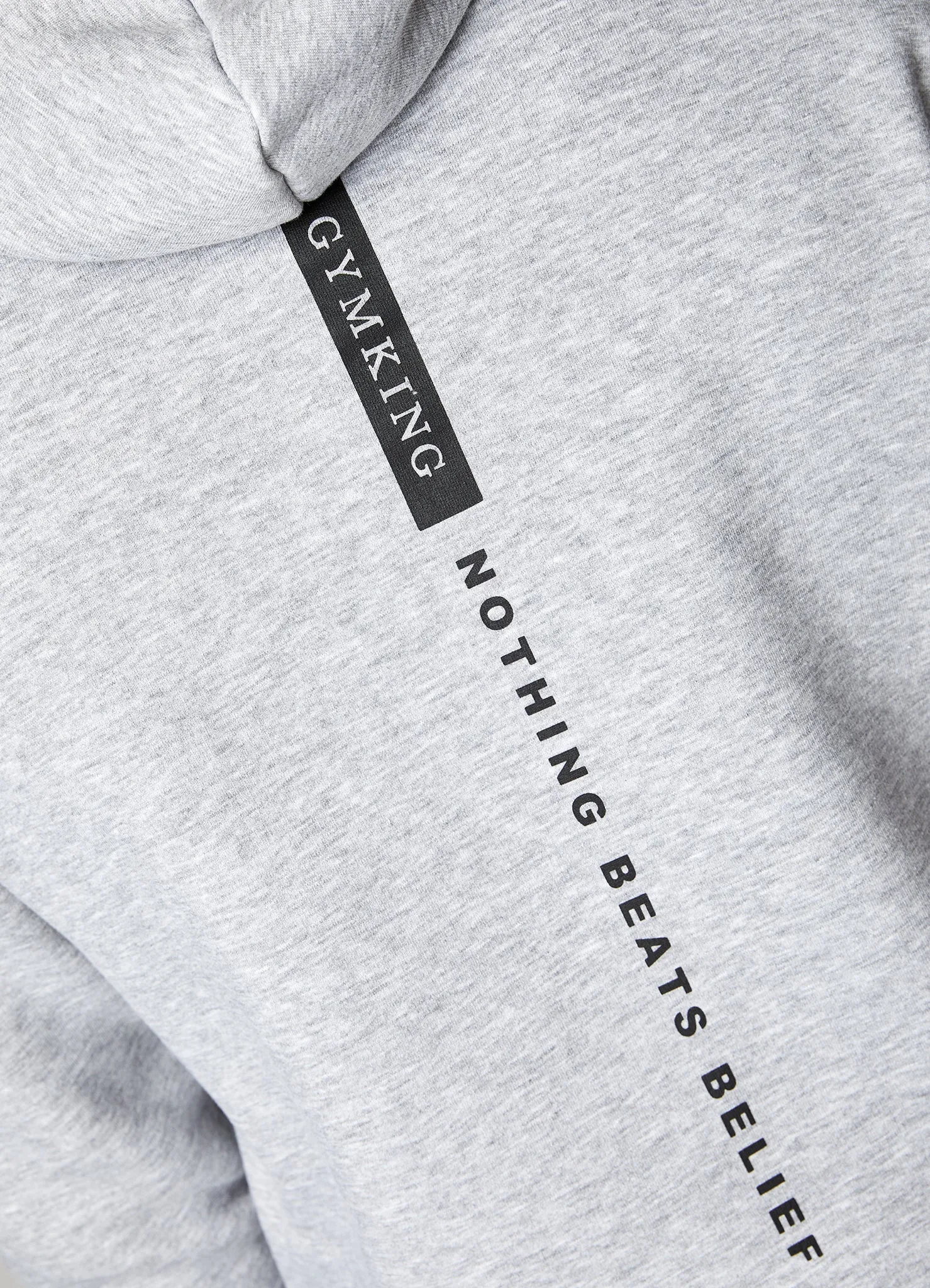 Gym King Nothing Beats Belief Hood - Light Grey Marl sold by The Gym King product image thumbnail 5