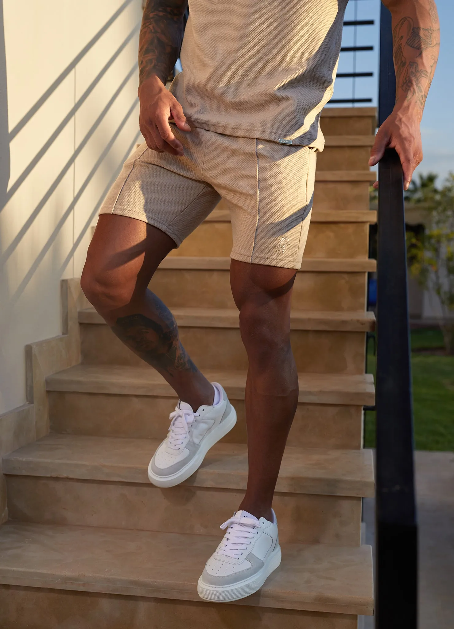 Gym King Signature Texture Short - Stone sold by The Gym King