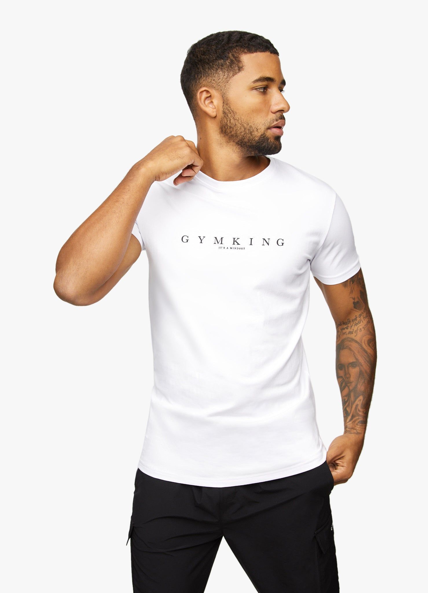 Gym King Mindset Tee - White sold by The Gym King