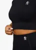 Gym King Dominate Cap Sleeve Crop Tee - Black sold by The Gym King
