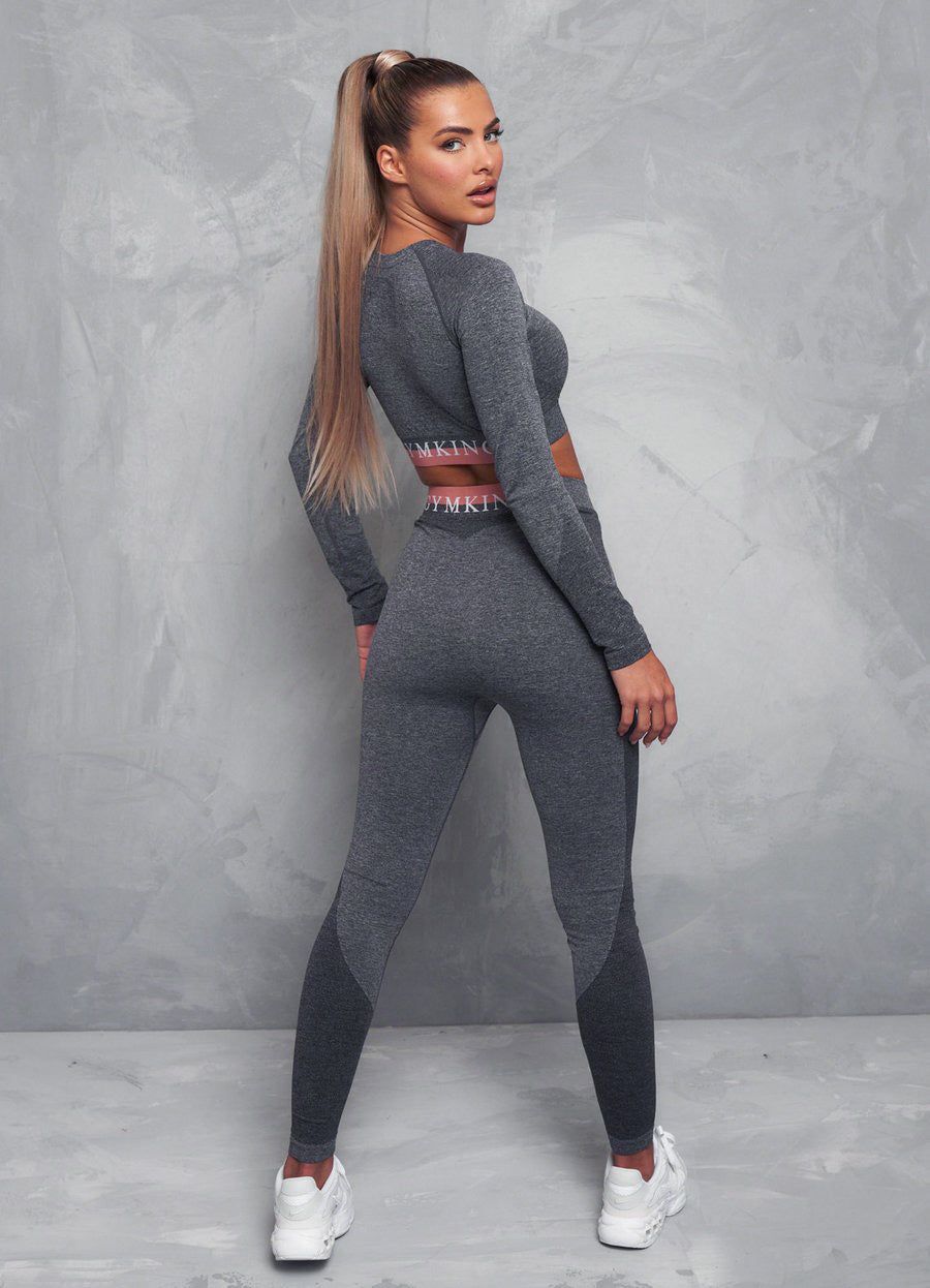 Gym King Seamless Results Legging - Mid Grey/Brick sold by The Gym King product image thumbnail 5