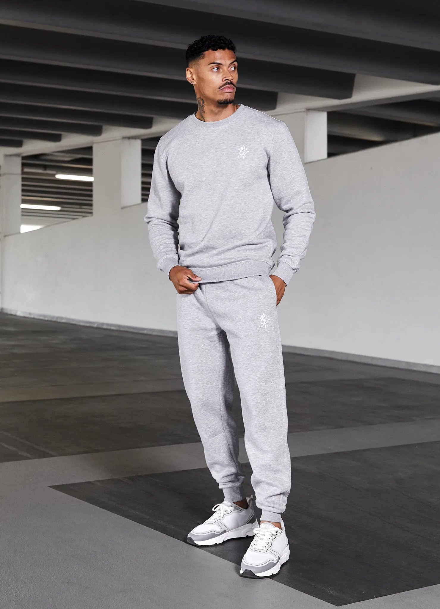 Gym King Fundamental Crew Tracksuit - Grey Marl sold by The Gym King