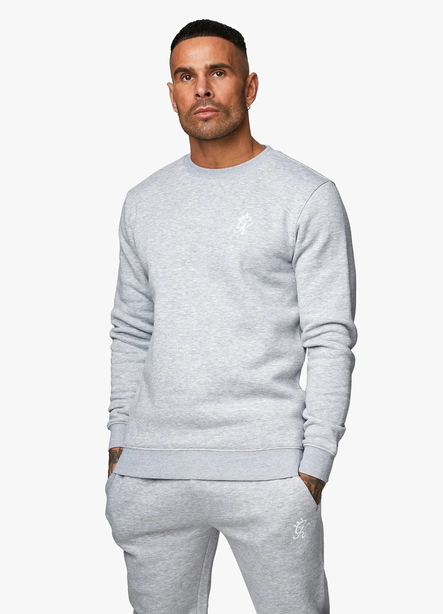 Gym King Fundamental Crew Tracksuit - Grey Marl sold by The Gym King product image thumbnail 5