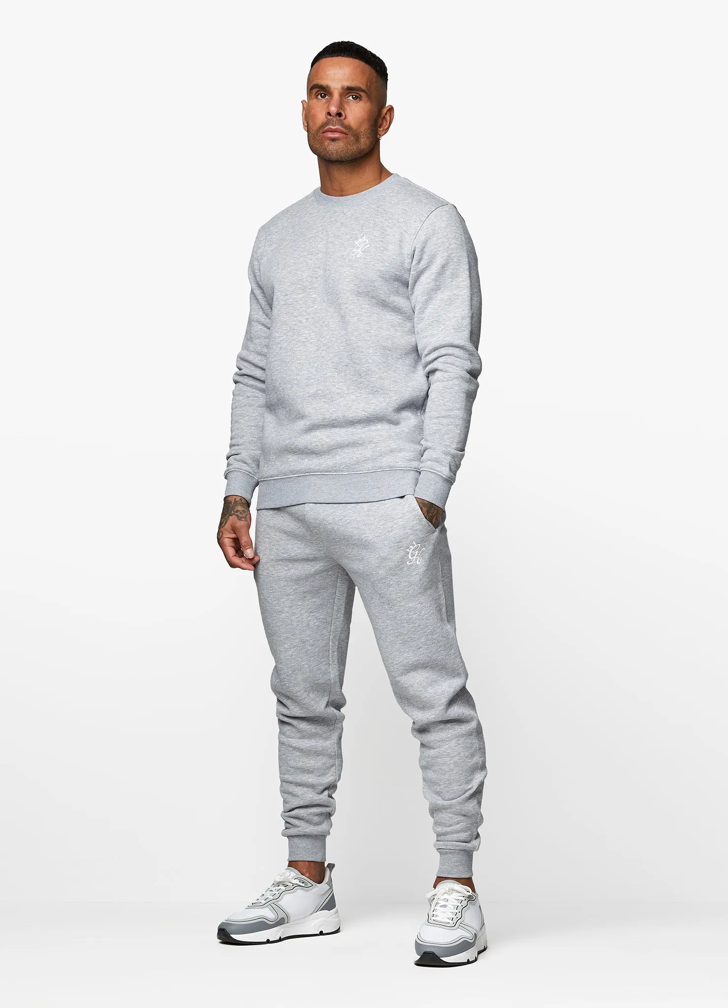 Gym King Fundamental Crew Tracksuit - Grey Marl sold by The Gym King product image thumbnail 4