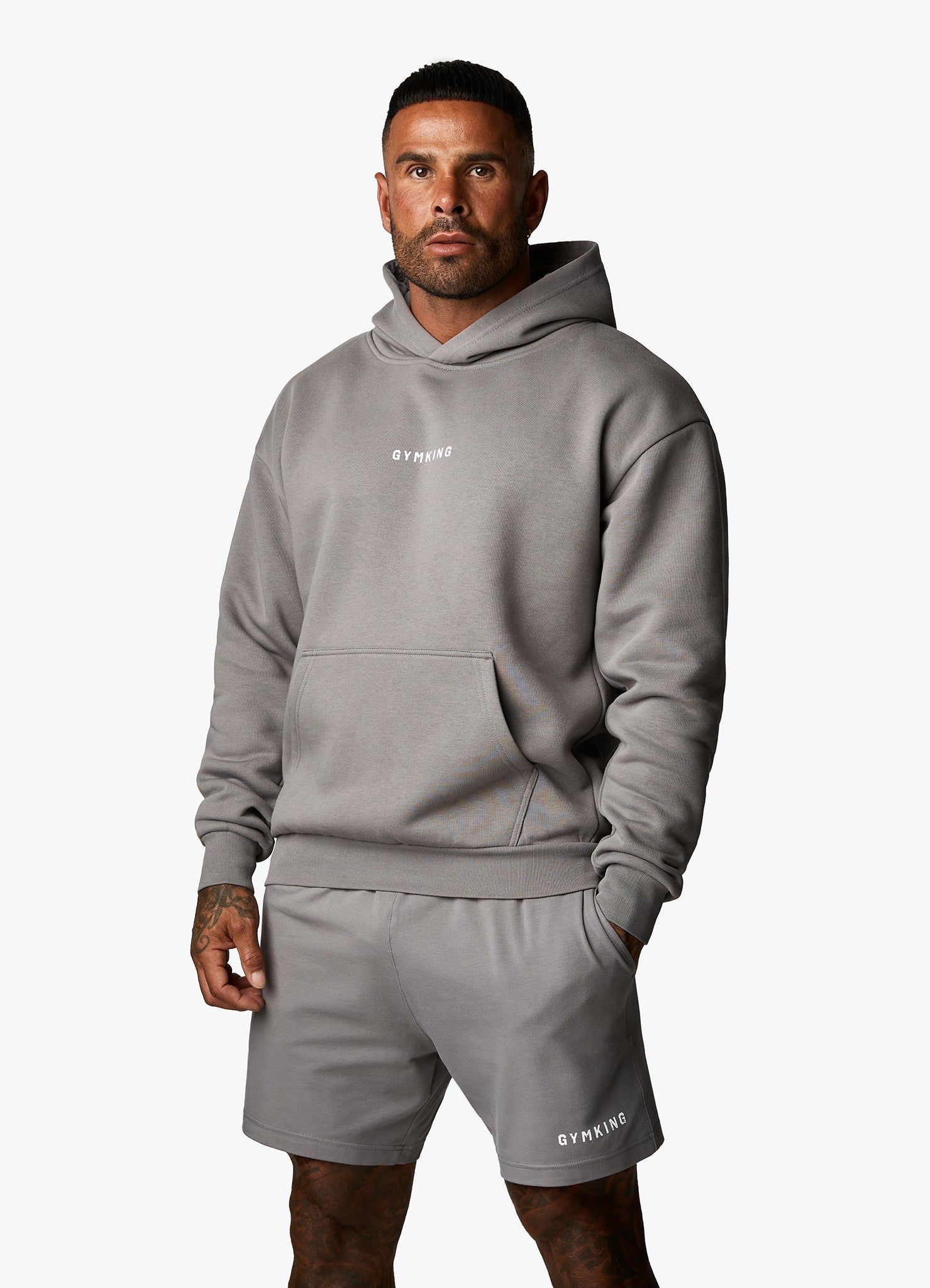 Gym King Training Division Hood - Grey/White sold by The Gym King product image thumbnail 3