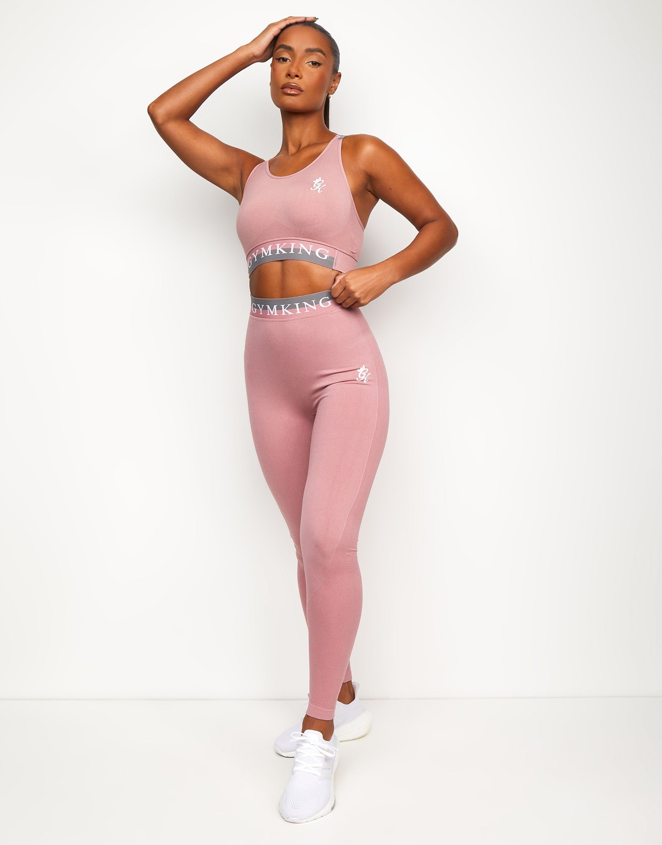 Gym King Seamless Results Cross Back Sports Bra - Rose Marl sold by The Gym King product image thumbnail 4