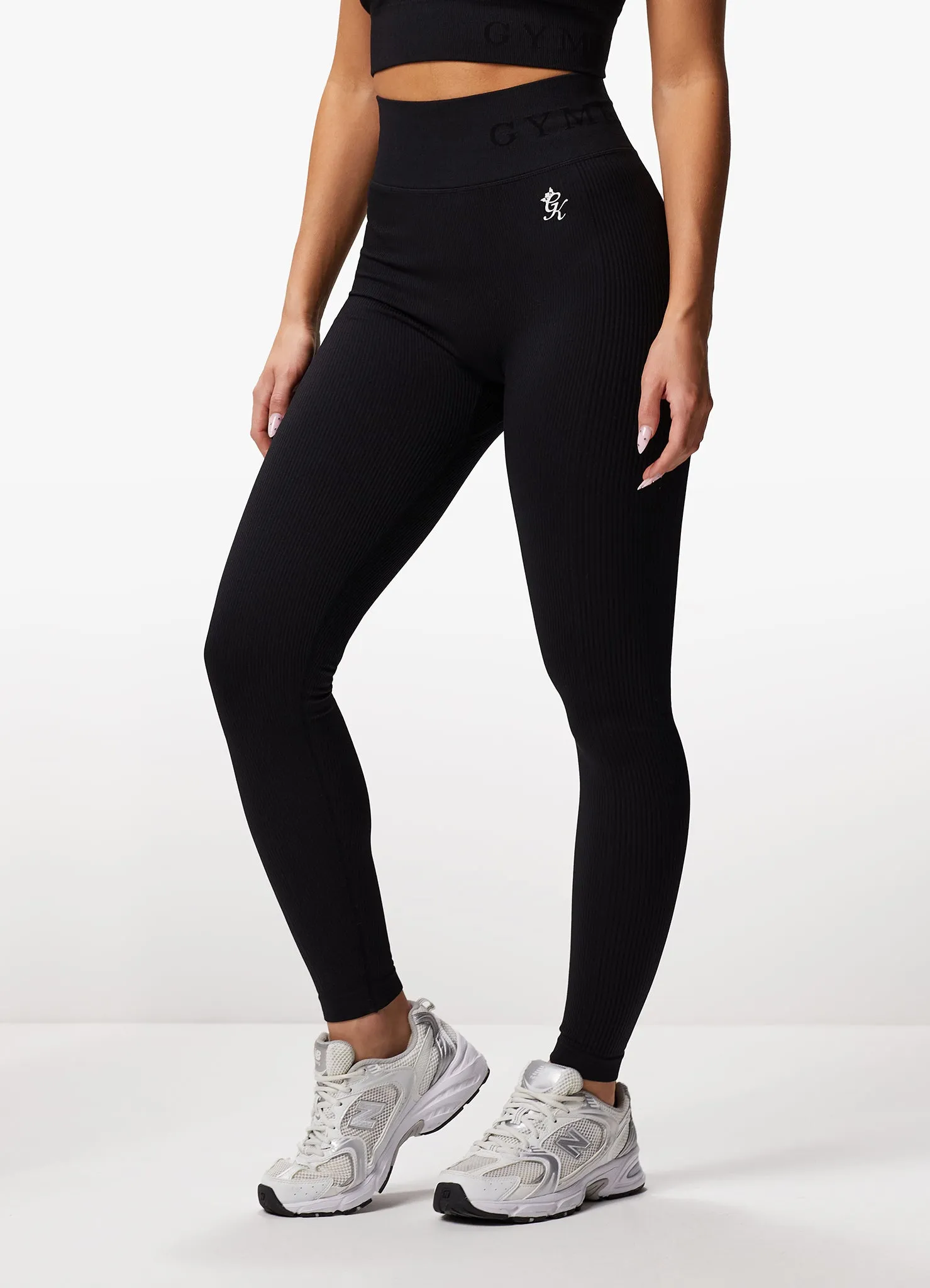 Gym King Formation Seamless Rib Legging - Black sold by The Gym King
