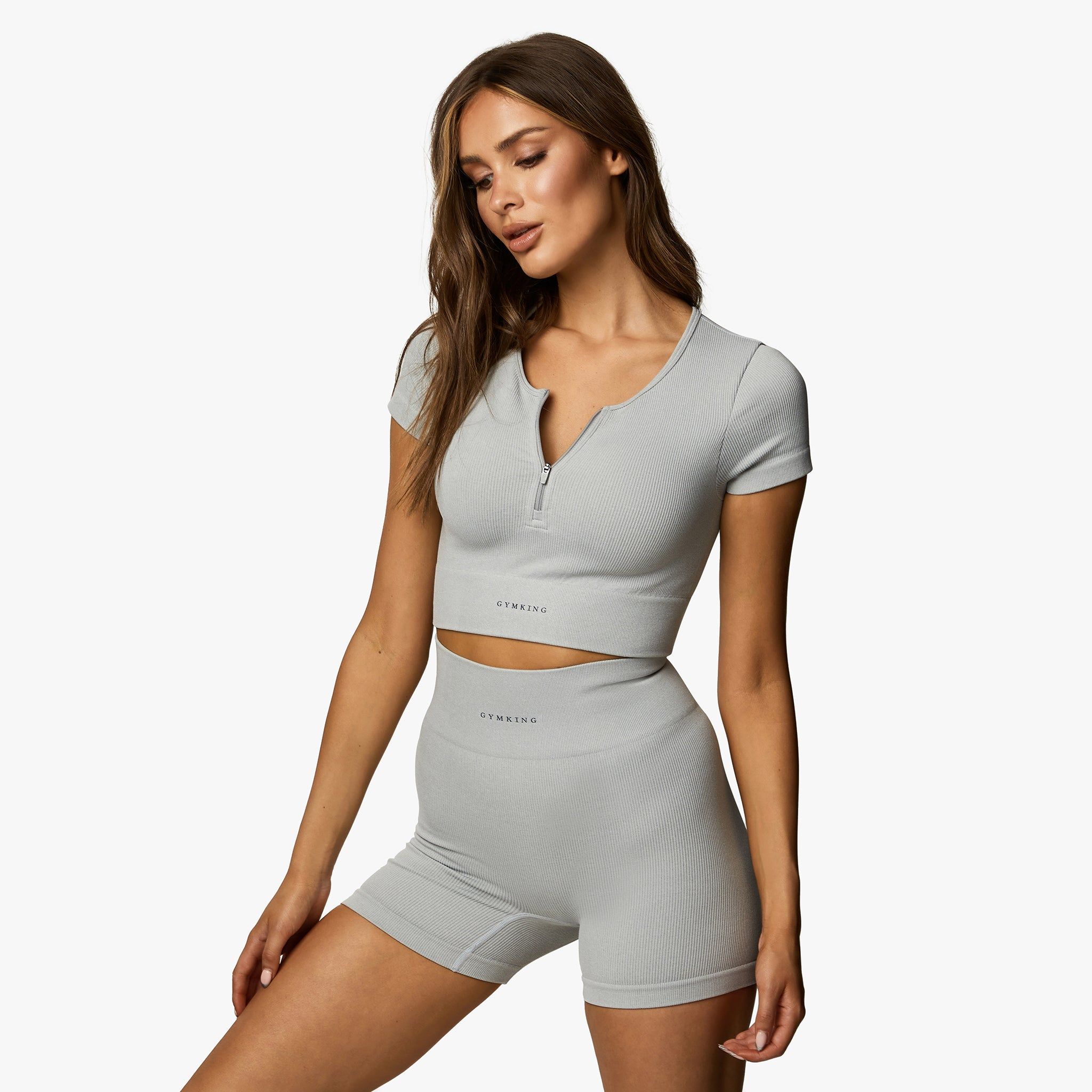 Gym King Formation Rib 2.0 SS Crop - Snow Marl sold by The Gym King product image thumbnail 2