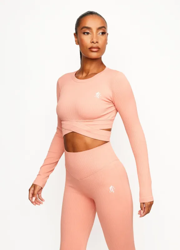 Gym King Balance Long Sleeve Top - Coral Blush sold by The Gym King