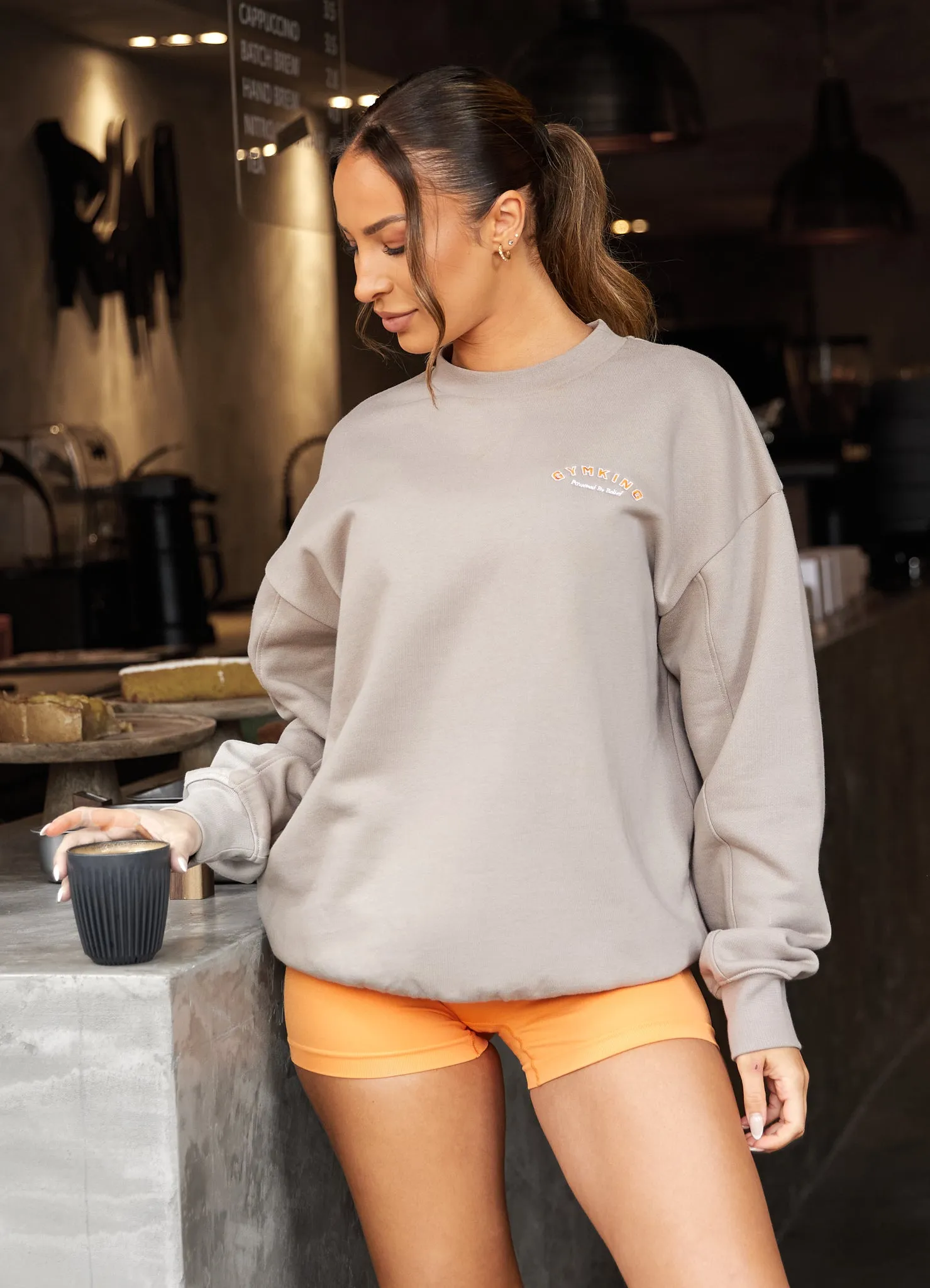 Gym King Spirit of Summer Drop Sleeved Crew - Mocha sold by The Gym King product image thumbnail 3