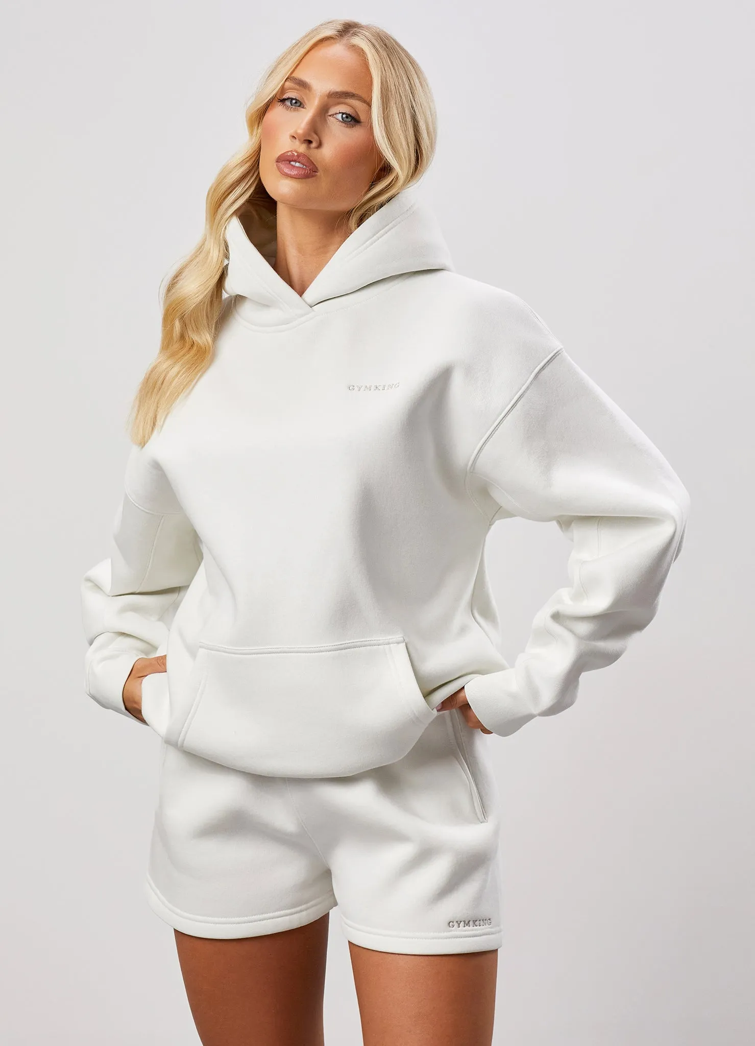 Gym King 365 Relaxed Fit Fleece Hoodie - Cream sold by The Gym King product image thumbnail 5