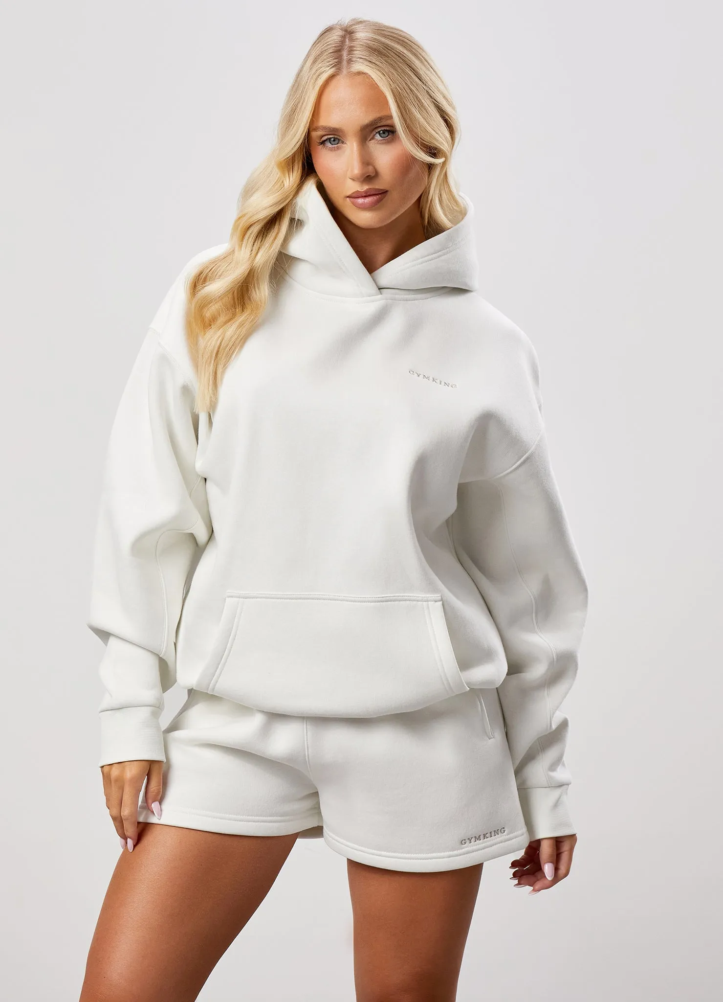 Gym King 365 Relaxed Fit Fleece Hoodie - Cream sold by The Gym King
