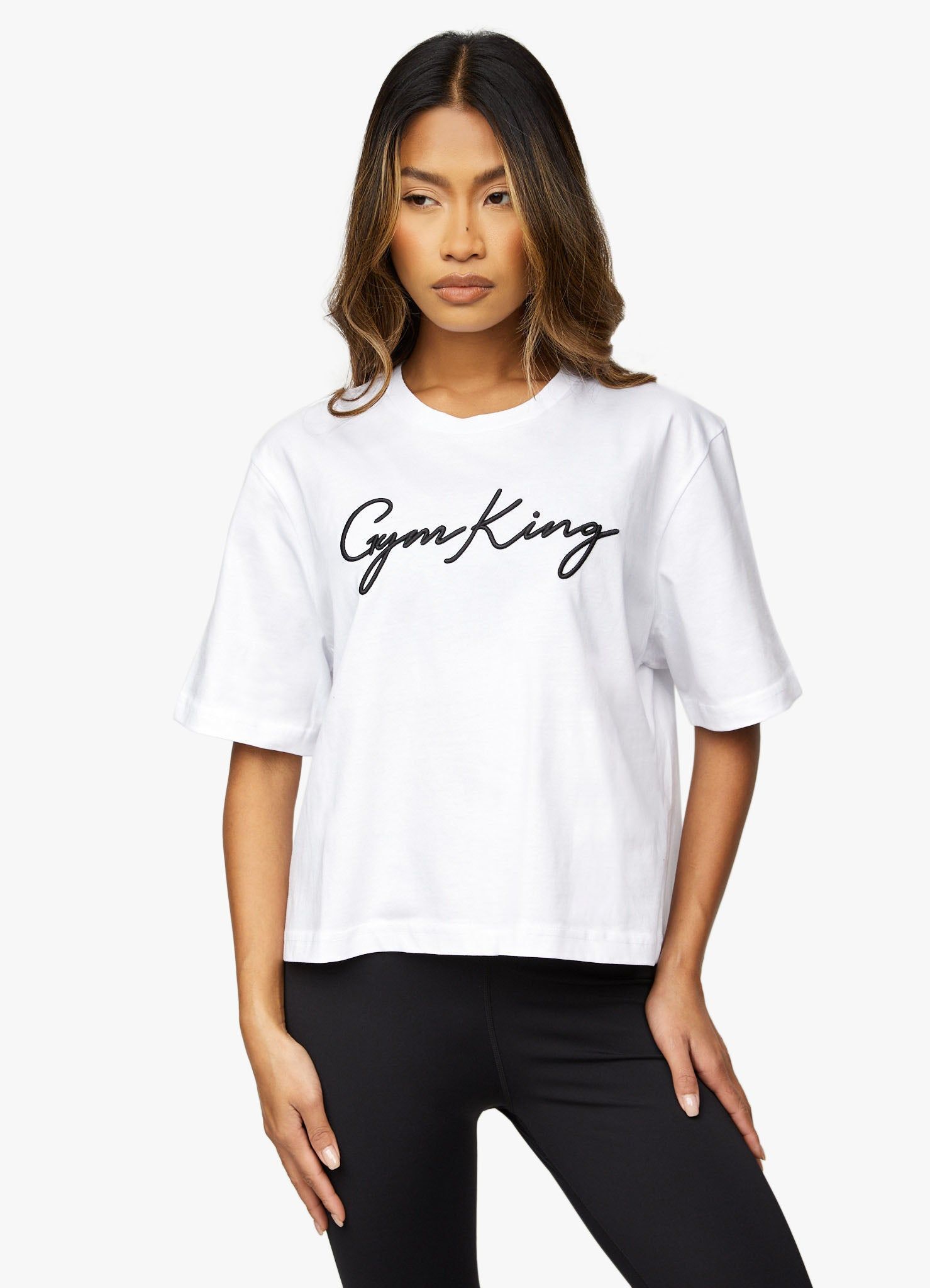 Gym King Script Tee - White sold by The Gym King