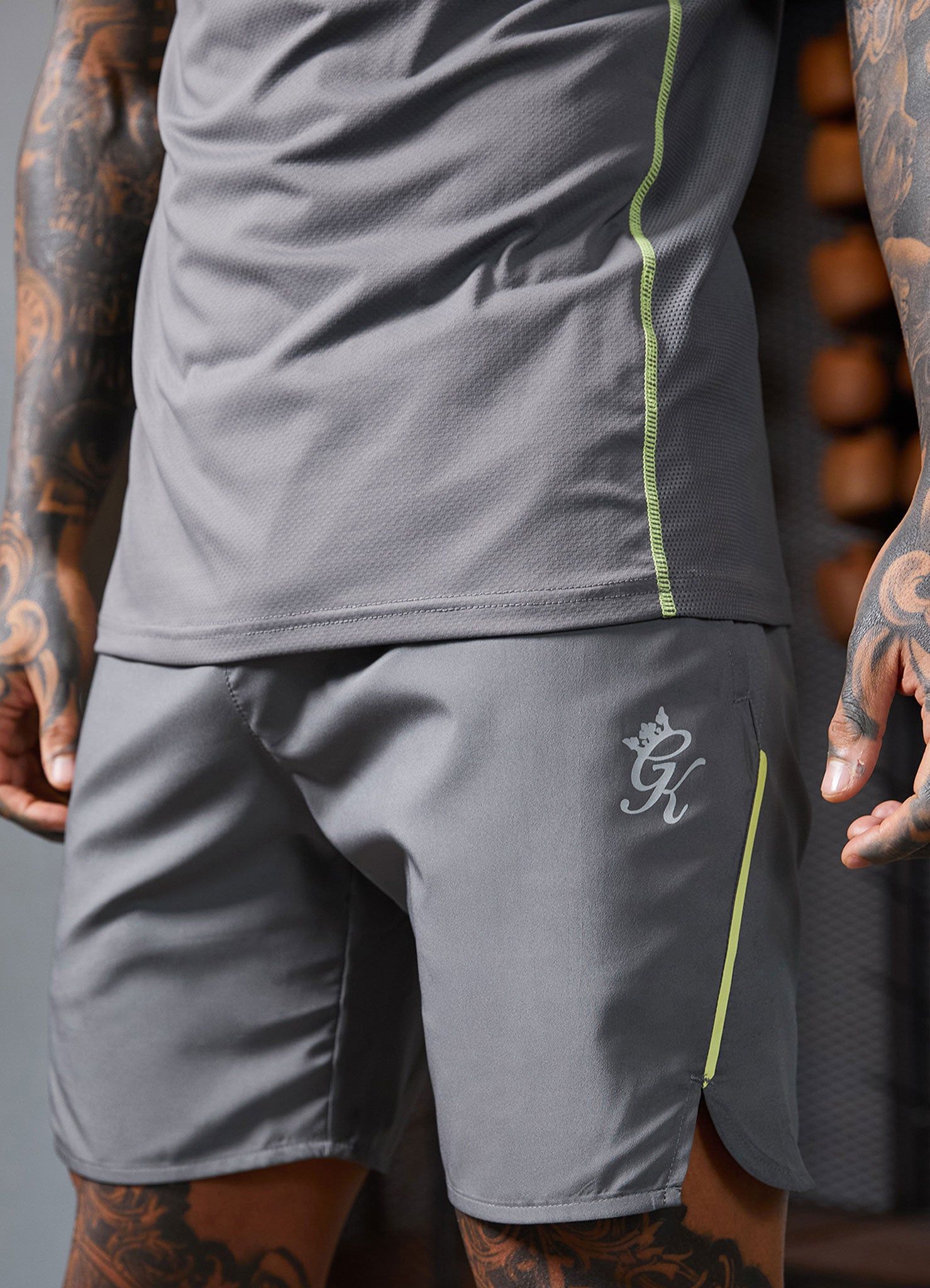 Gym King Contrast Flex Short - Fossil Grey sold by The Gym King