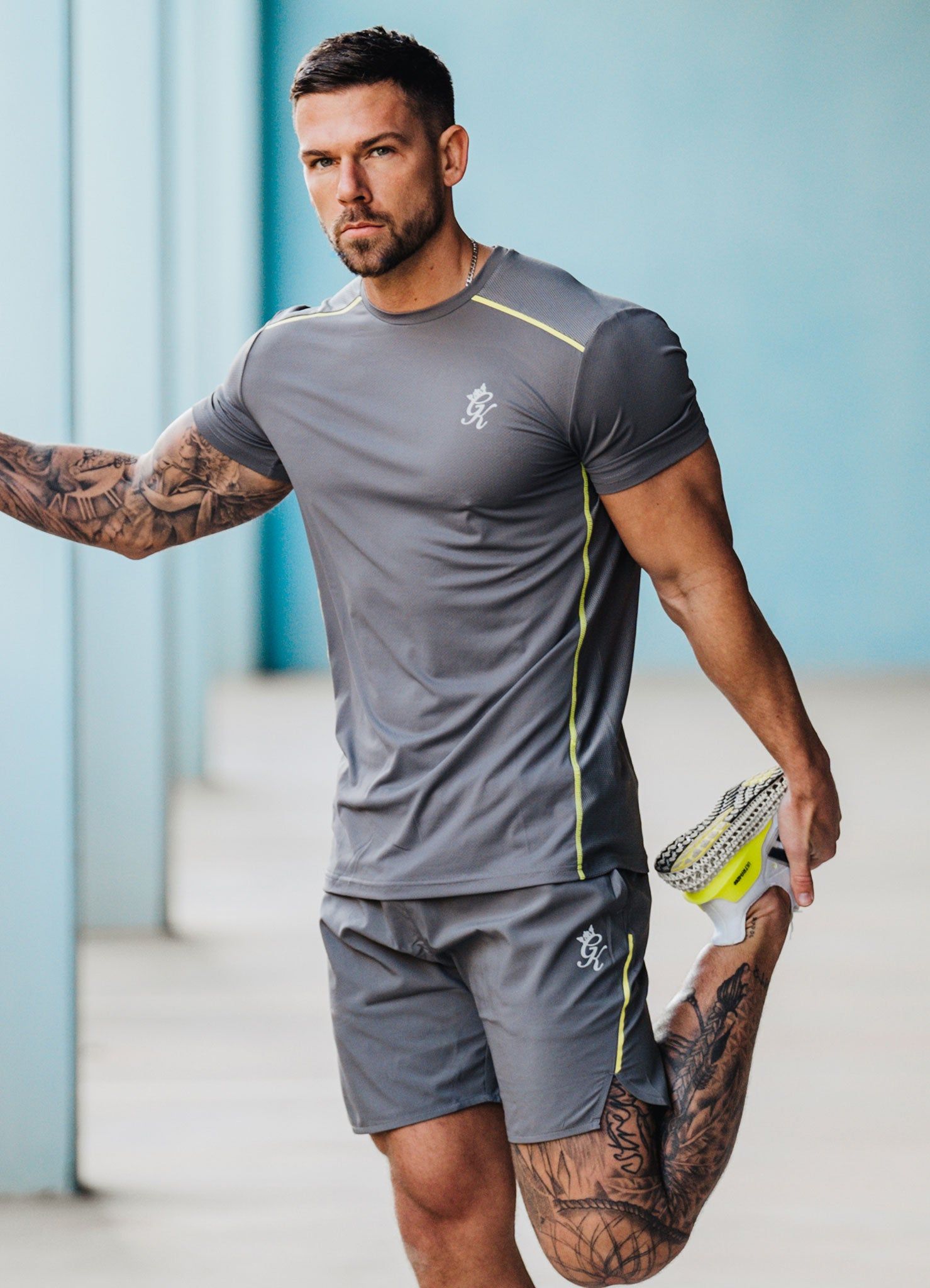 Gym King Contrast Flex Short - Fossil Grey sold by The Gym King product image thumbnail 3