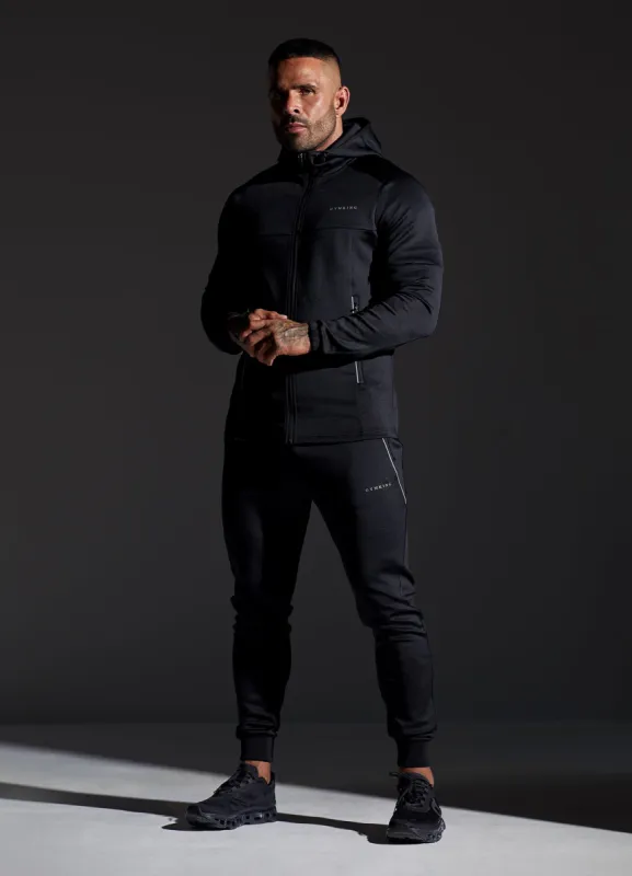 Gym King Eclipse Poly FZ Tracksuit - Black sold by The Gym King