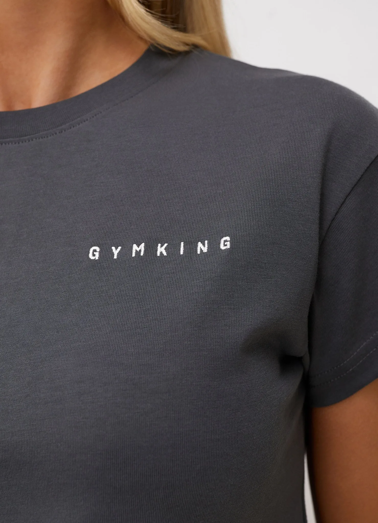 Gym King Shadow Cropped Tee - Shadow Grey sold by The Gym King product image thumbnail 4